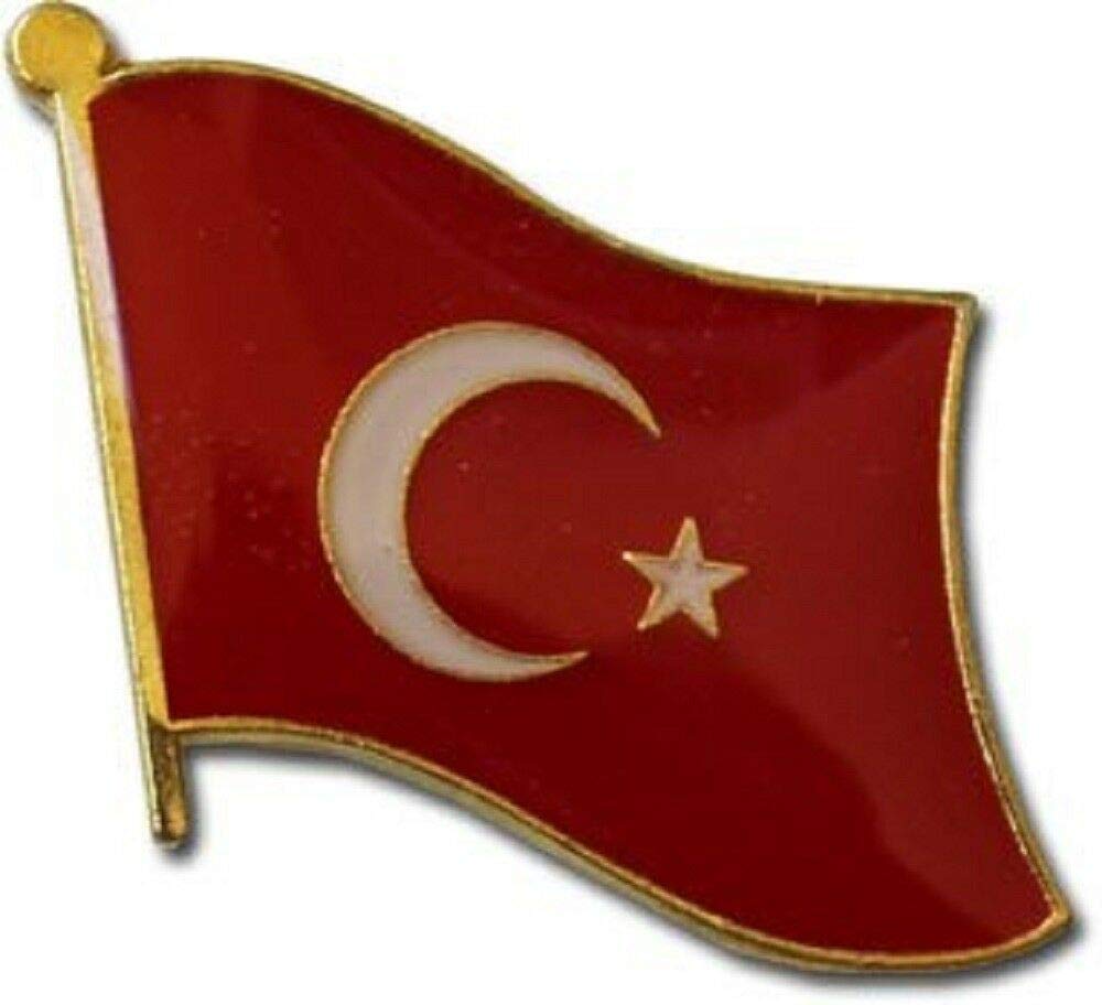 50 Pack Turkey Country Flag Lapel Pins for Bike Hats & Motorcycle Accessories - Durable Studs for Clothes & Caps - Perfect for Biker Events, Rallies & Patriotic Outfits