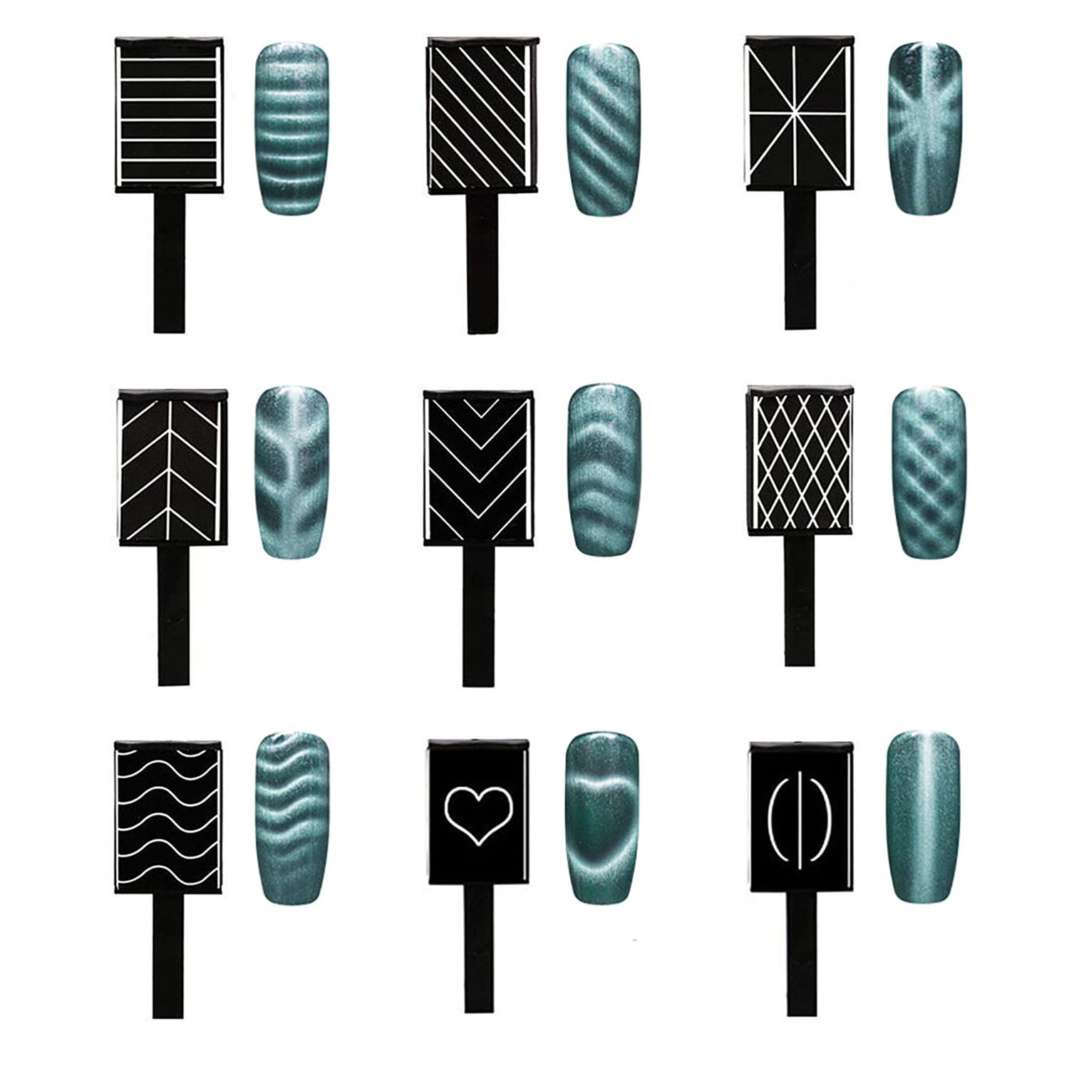 15-Piece Nail Magnet Set for Cat Eye Polish - DIY Gel Nail Art Tools