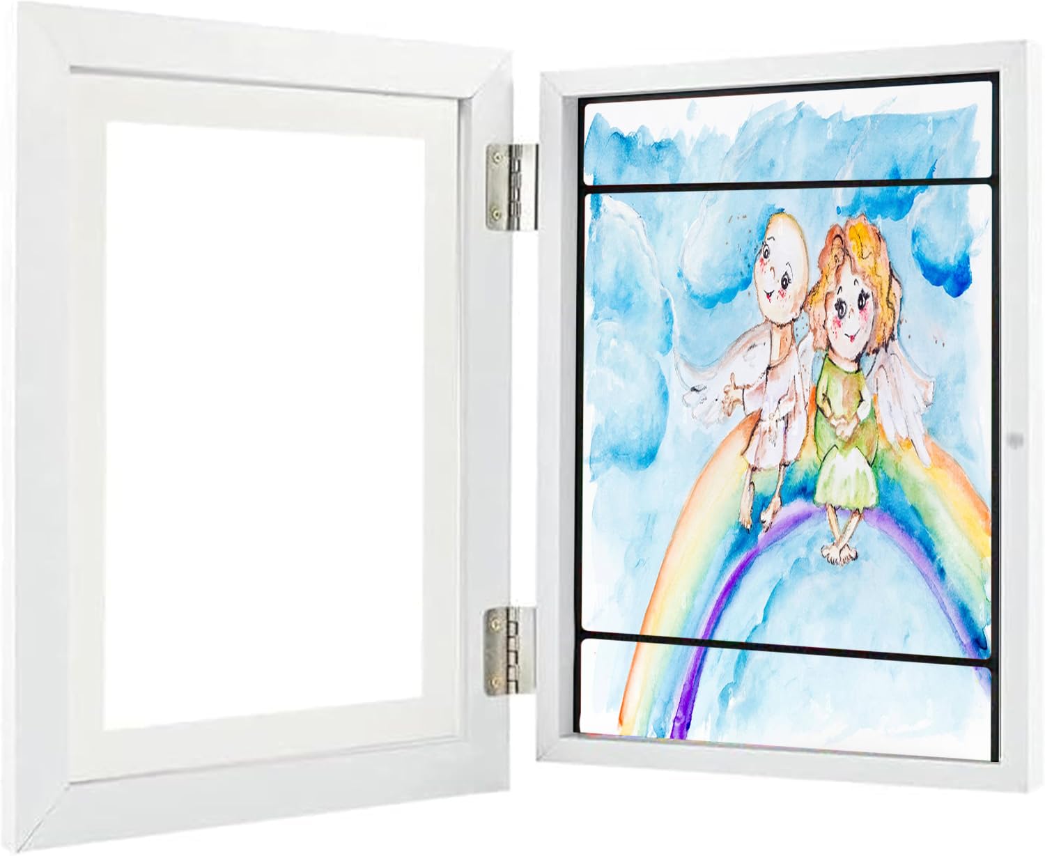 UFrame White Kids Art Frames with Stand - Front Opening Changeable Display for Children's Drawings & Paintings - Perfect for Nursery Decor, Classroom Art Displays & Kids Room Wall Decor
