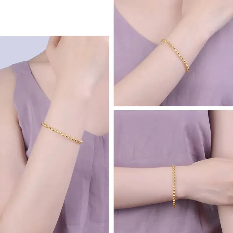 24K Pure Gold Bracelet 999 Solid Gold Bangle - Elegant Fashion Jewelry for Women, Trendy Classic Party Wear, Wedding Gift, Anniversary Present, Luxury Fine Jewelry Collection