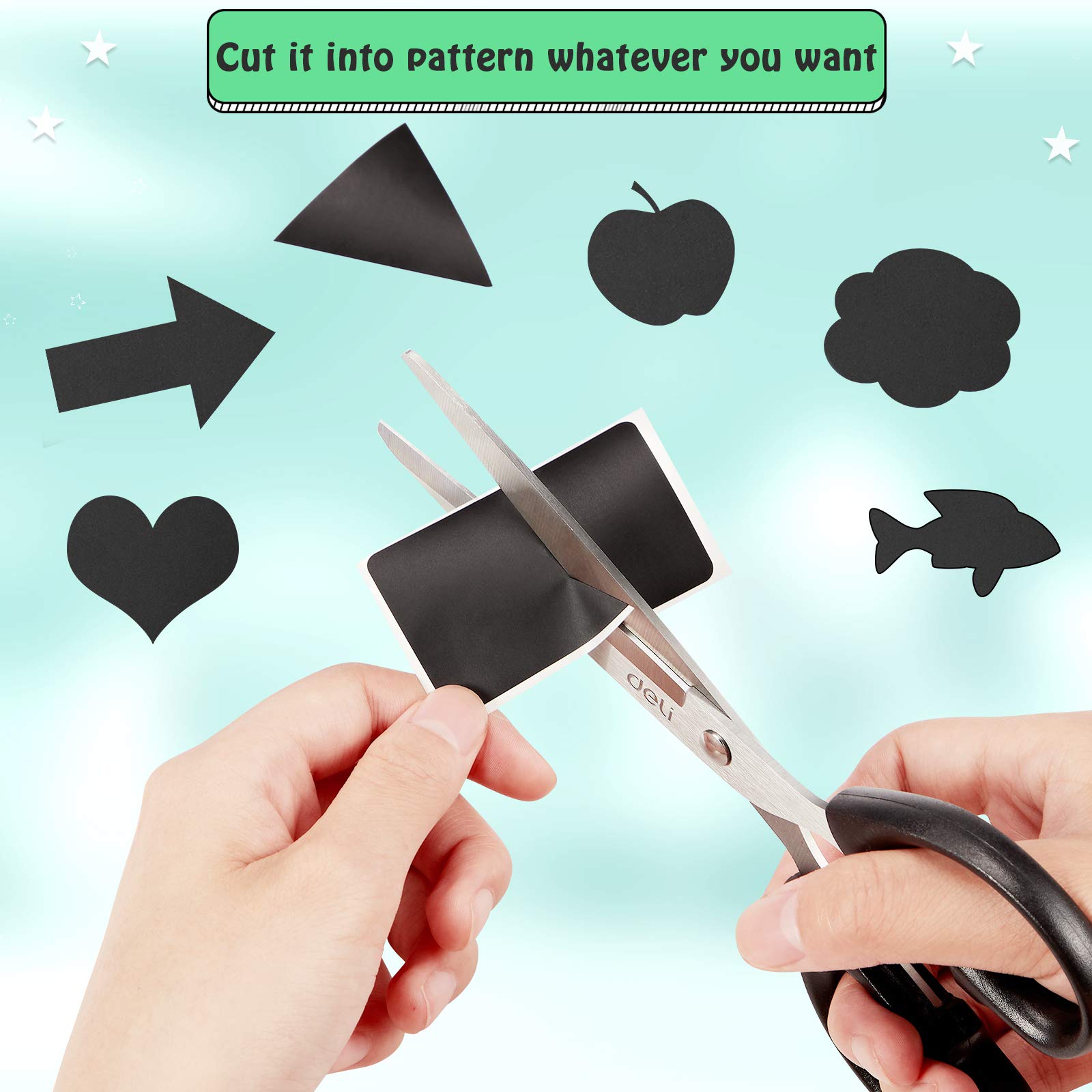 300 Pack Reusable Waterproof Chalkboard Labels Stickers - Includes 2 Liquid Chalk Markers for Jars, Storage Bins, Bottles - Perfect for Crafting, Kitchen Pantry Organization & Office Use (Rectangle & Wave Styles) - Ideal for Home, School and Business Labeling Needs