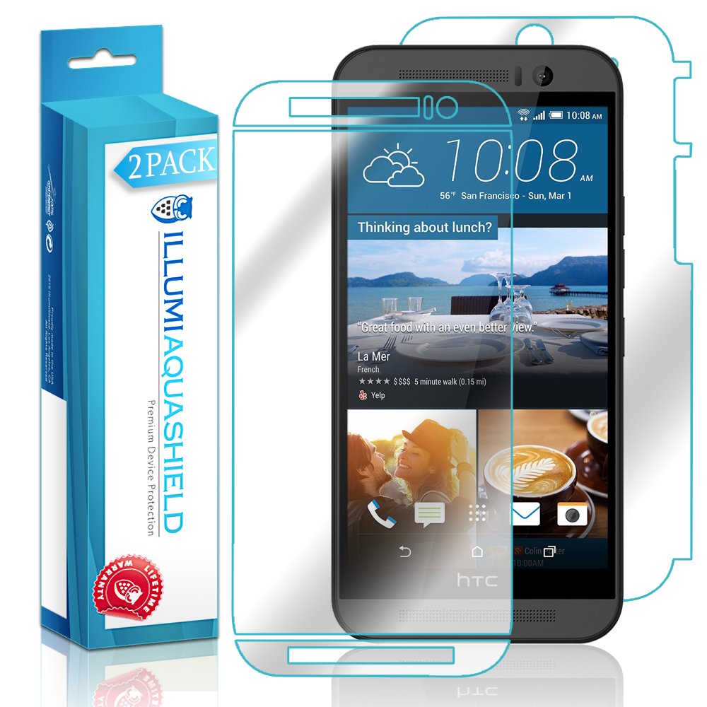 Premium ILLUMI AquaShield HD Clear TPU Screen Protector (2-Pack) for HTC One M9 - Bubble-Free Front & Back Protection | Perfect for Outdoor Activities & Daily Use