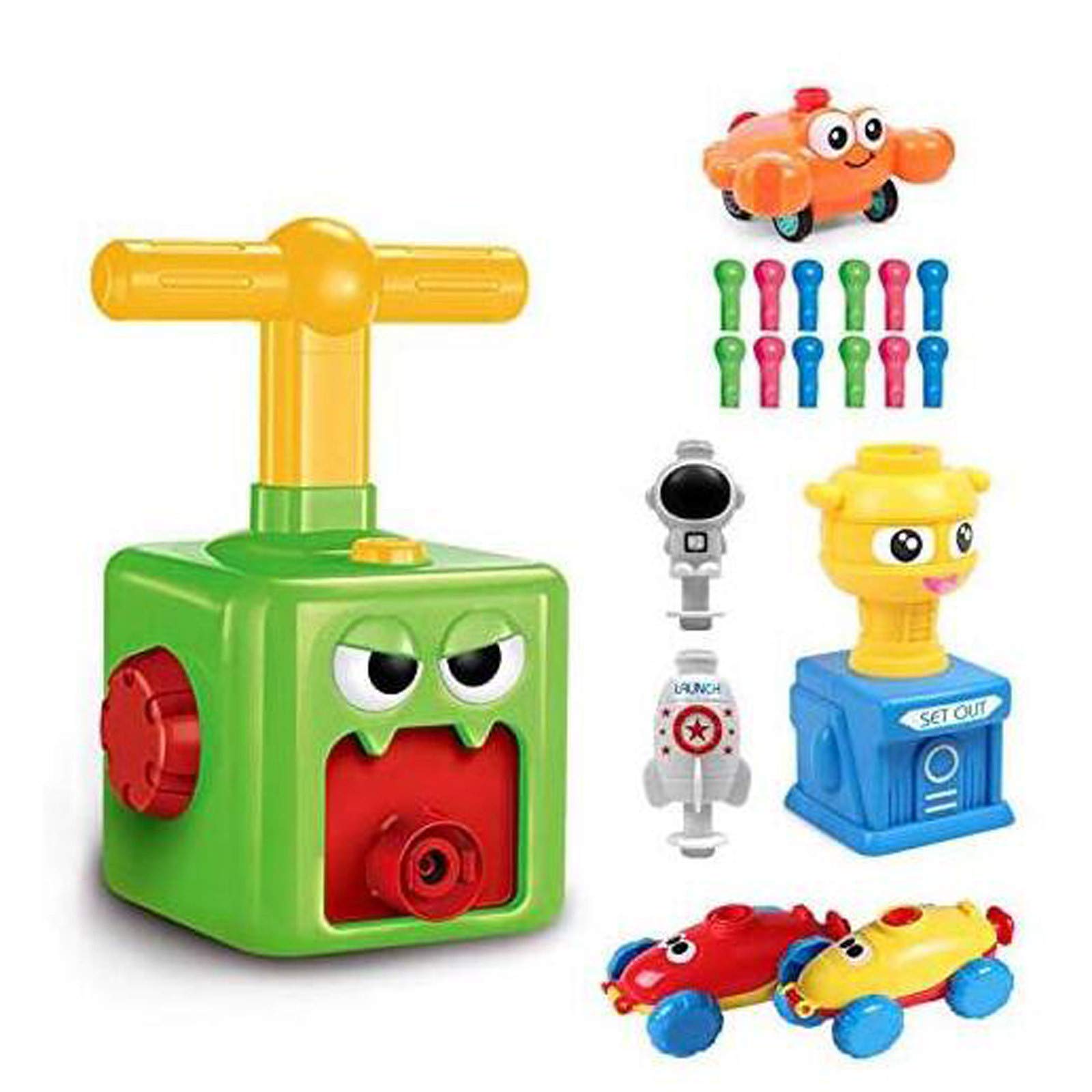 STEM Science Toy Car - Inertial Powered Puzzle Ball Educational Building Blocks for Kids (Green, One Size) | Fun Learning Physics Experiment for Boys & Girls | Birthday Gift & Classroom Activity