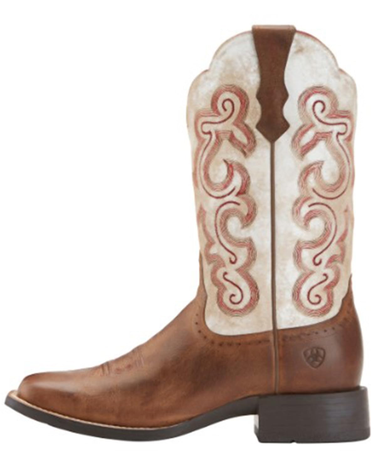 ARIAT BMVY9 Women's Quickdraw Western Boots - Sandstorm/Distressed White - Size 9.5 Wide - Comfortable Cowgirl Boots for Riding, Dancing & Western Fashion