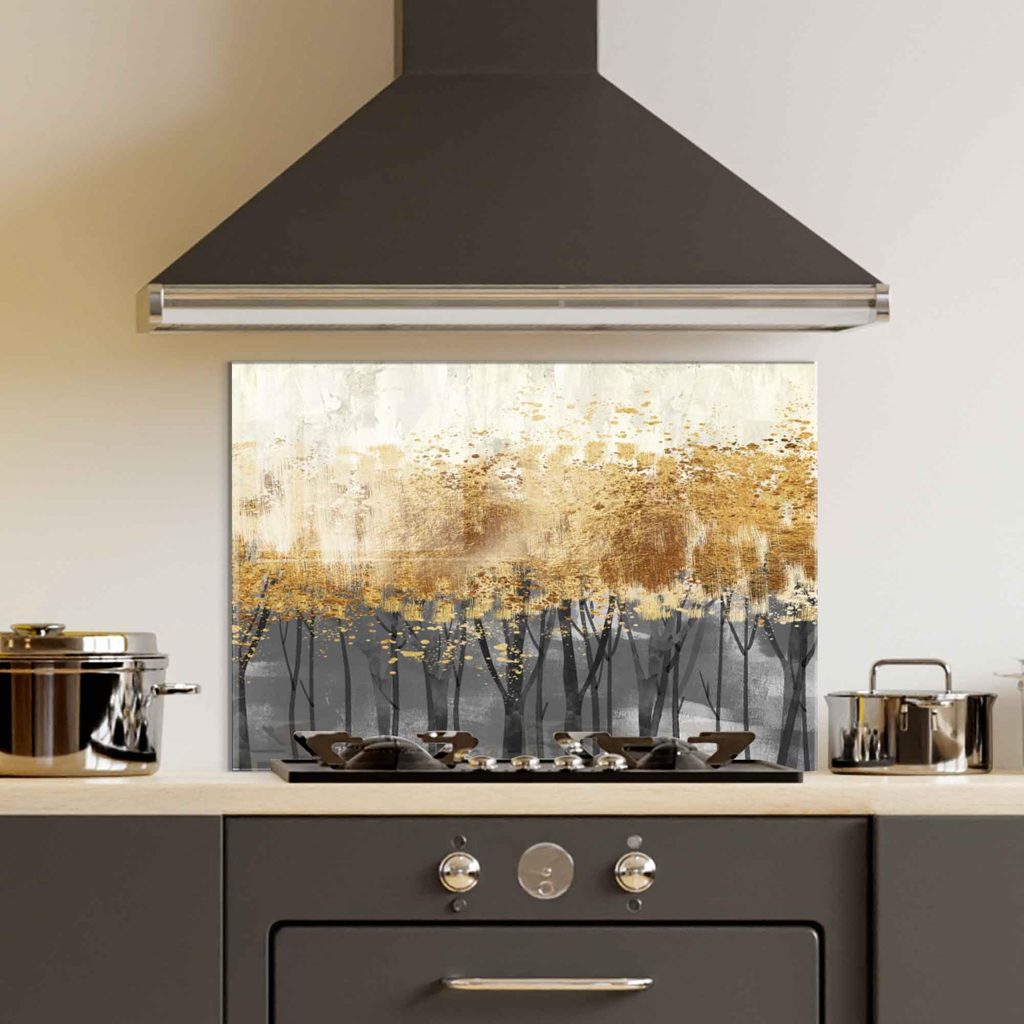 Tempered Glass Kitchen Backsplash - Heat-Resistant Stove Cover & Wall Decor for Modern Kitchens