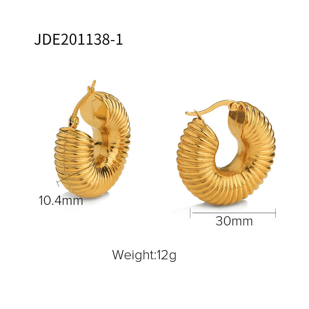 Spiral C Fat Hoop Earrings - Non Pierced Ear Climber Ear Cuff for Women | JDE2138 | Perfect for Parties, Weddings & Everyday Fashion Accessories