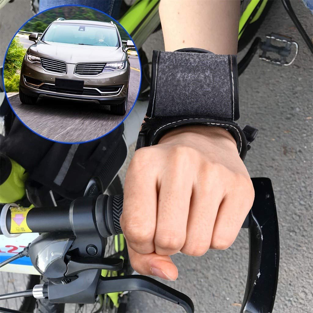 Kariwell Bike Rear View Mirror - Adjustable Cycling Arm Wrist Strap Safety Mirror for Road, Mountain & Commuter Bikes - Perfect for Urban Commuting & Outdoor Adventures