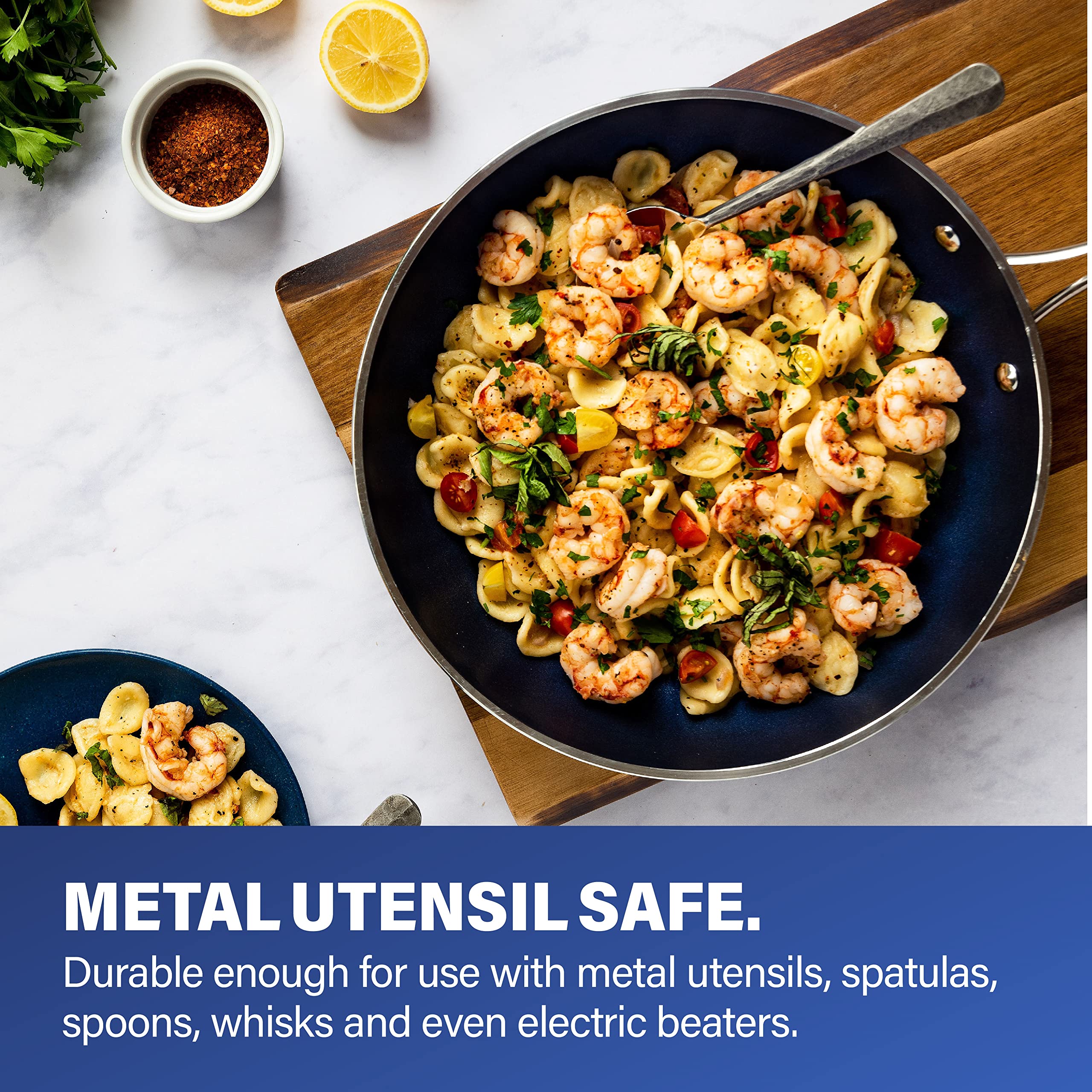 Granitestone 20-Piece Nonstick Cookware Set with Ultra Durable Mineral & Diamond Coating - PFOA & PFAS Free Pots, Pans & Bakeware - Oven, Dishwasher & Metal Utensil Safe - Blue - Perfect for Everyday Cooking, Baking & Family Meals