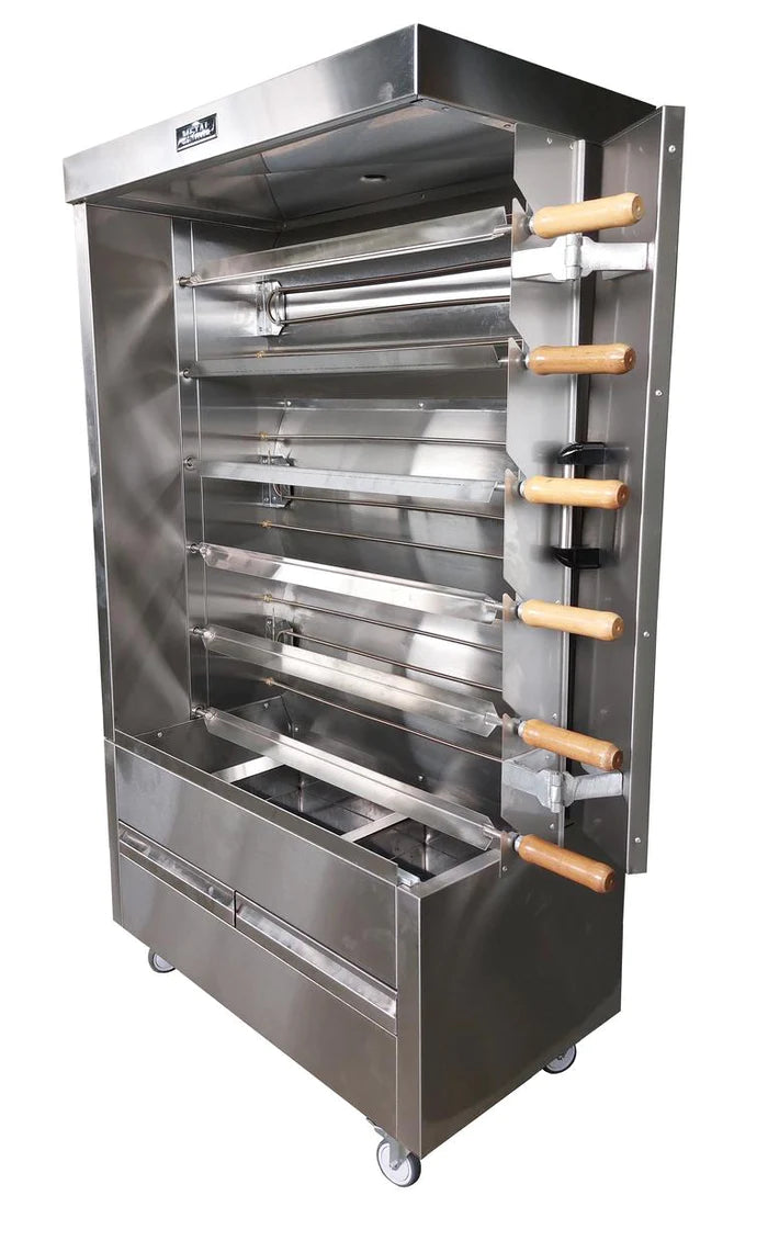 AMPTO Electric Chicken Rotisserie - Large Capacity for 30 Chickens | Commercial & Home Kitchen Use | Perfect for Restaurants, Catering & Backyard BBQs