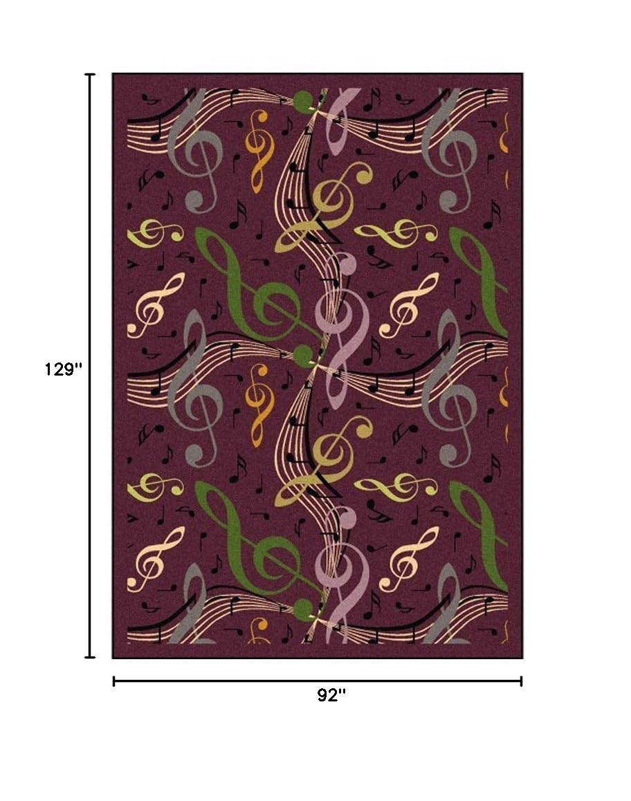 Joy Carpets Kid Essentials Music & Special Needs Virtuoso Rug - Plum, 7'8