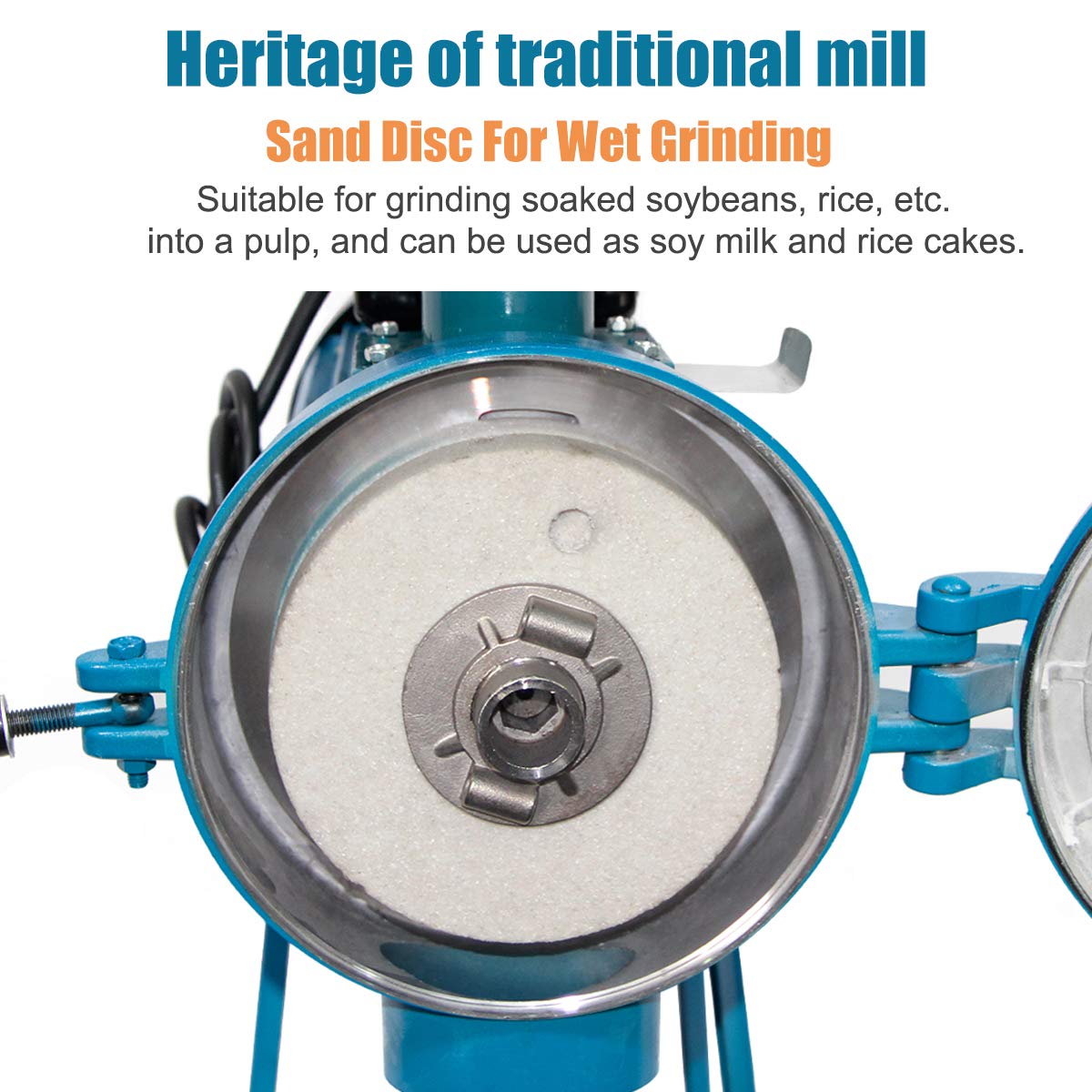 Commercial 3000W Electric Corn Mill Grinder - Heavy Duty Wet & Dry Grain Grinder for Corn, Wheat, Coffee, Cereals - 110V Feed Machine with Funnel - Perfect for Bakeries, Farms & Home Kitchen Use