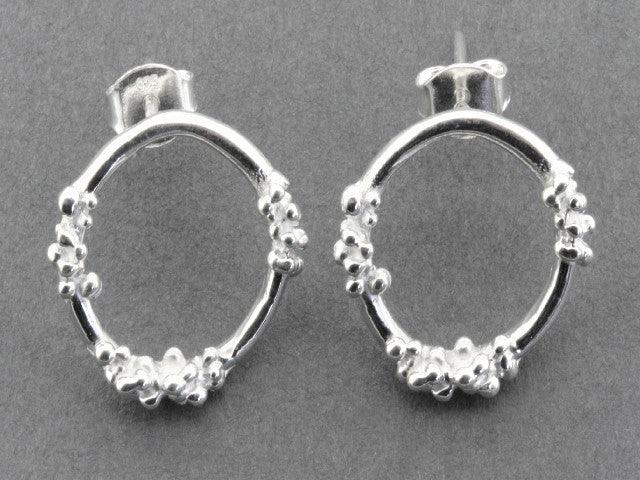 Silver Beaded Circle Earrings for Women - Boho Chic Dangle Jewelry for Party, Wedding & Everyday Wear