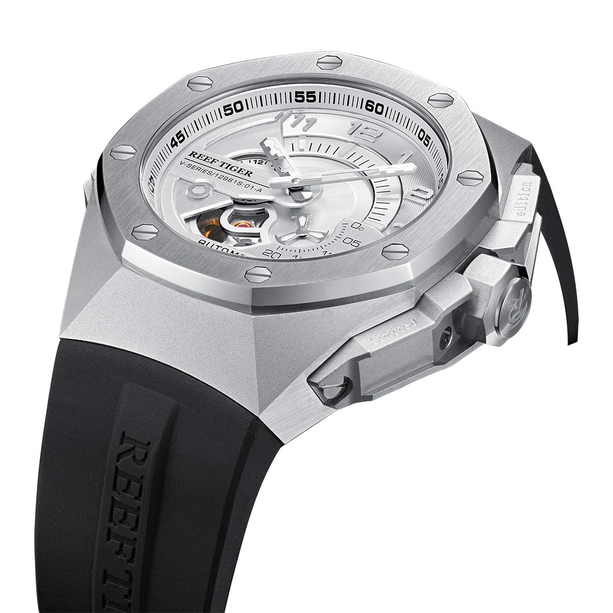REEF TIGER Luxury Men's Automatic Mechanical Sports Watch - Stainless Steel Chronograph, Waterproof, Date Display RGA92S7 - Perfect for Business, Casual & Outdoor Activities