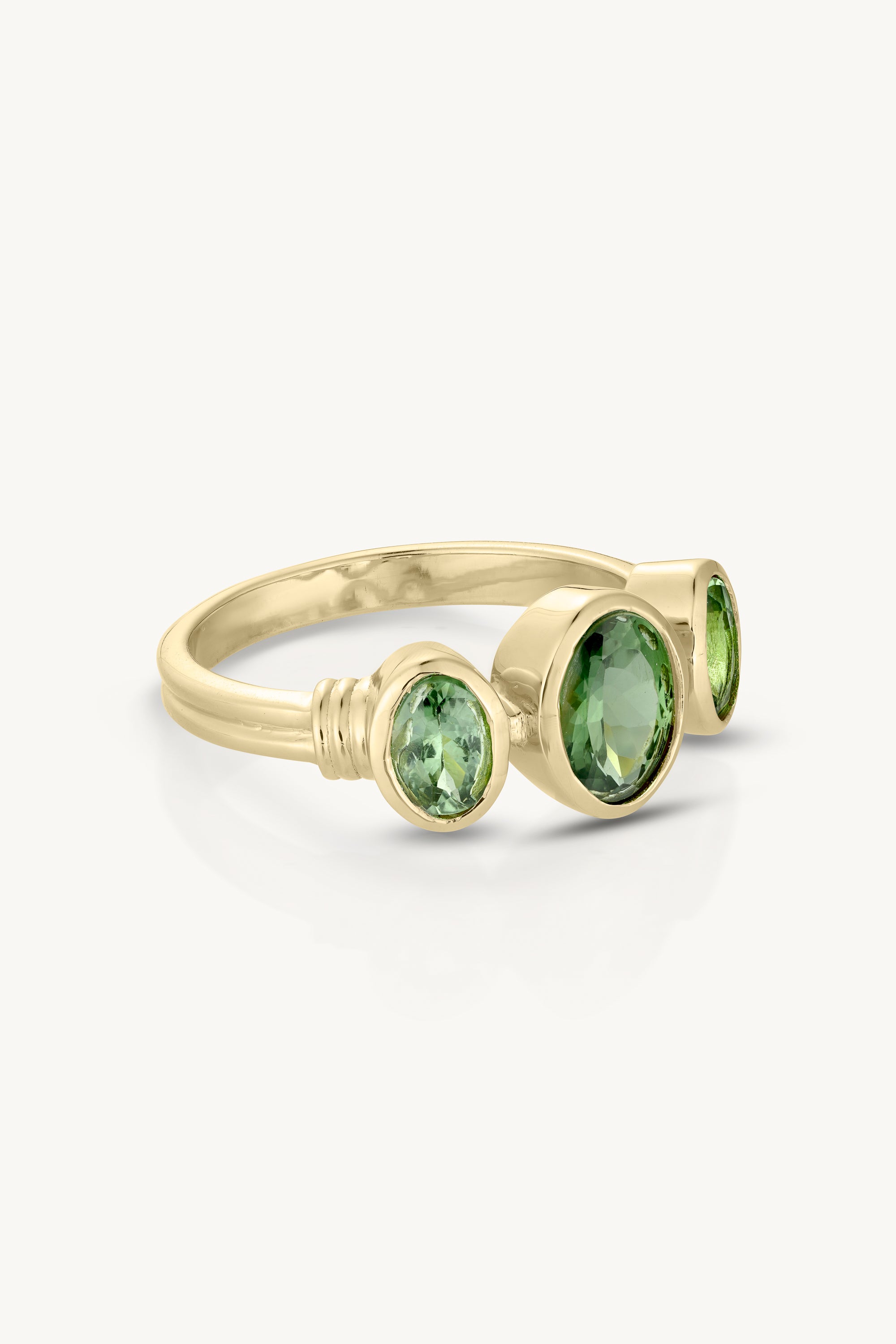 Trinity Apatite Gold Ring for Women - 14K Solid Gold Stackable Ring with Genuine Blue Apatite Gemstone - Perfect for Everyday Wear, Gift Giving & Special Occasions