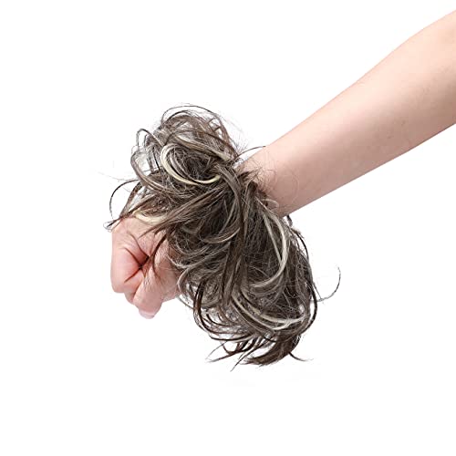 Messy Bun Scrunchie for Women - Stretchable Hair Tie for Tousled Updo & Ponytail - Perfect for Workouts, Yoga, and Everyday Styling