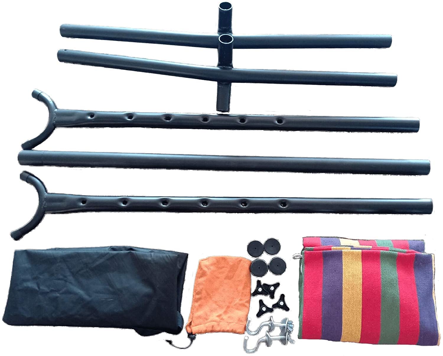 Tropical Stripe Double Classic 2 Person Hammock with Stand - Portable Outdoor Hammock for Backyard, Beach & Camping - Perfect for Relaxation & Lounging