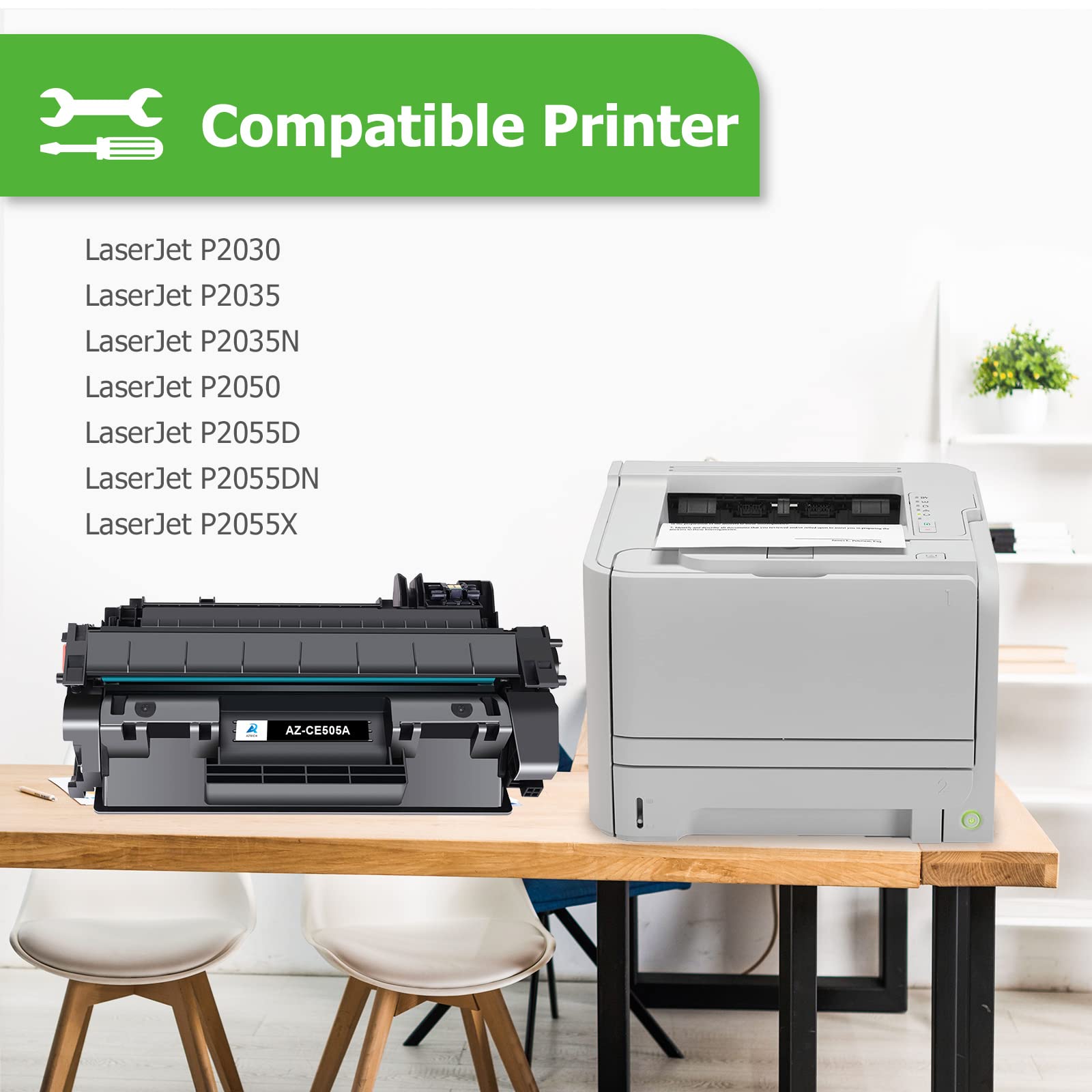 Compatible HP 05A CE505A Toner Cartridge Replacement for HP P2035 P2055DN P2035N Printers - High Yield Black (1-Pack) - Perfect for Home Office & Small Business Printing Needs