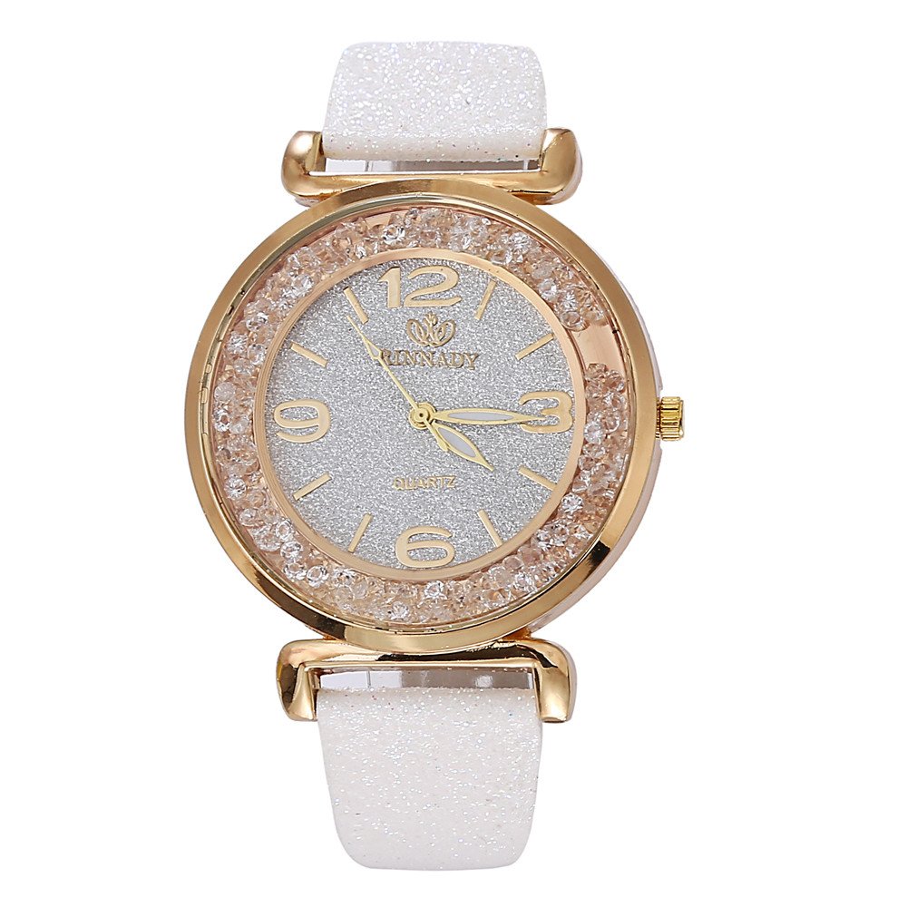 COOKI Women's Fashion Watches - Elegant Crystal Leather Band Quartz Dress Watch for Ladies, Casual & Business Analog Timepiece - Perfect for Office, Parties & Everyday Wear