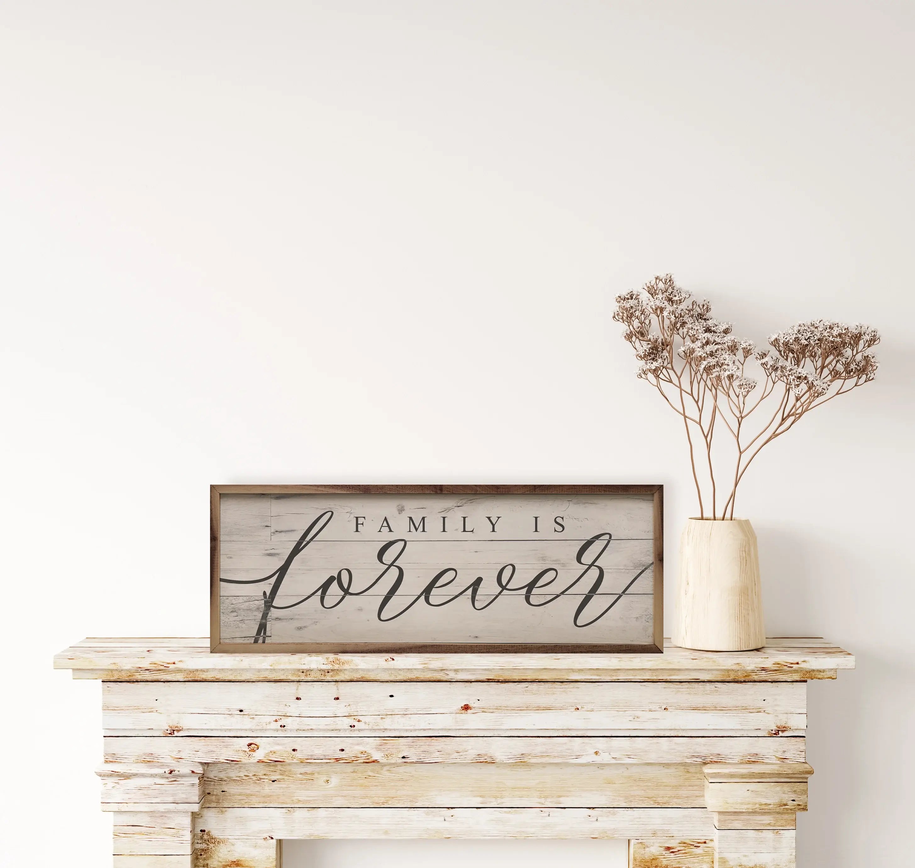 Family Is Forever Wood Framed Print - Heartwarming Home Decor for Living Room, Bedroom & Gifts - Perfect for Family Photos & Wall Art