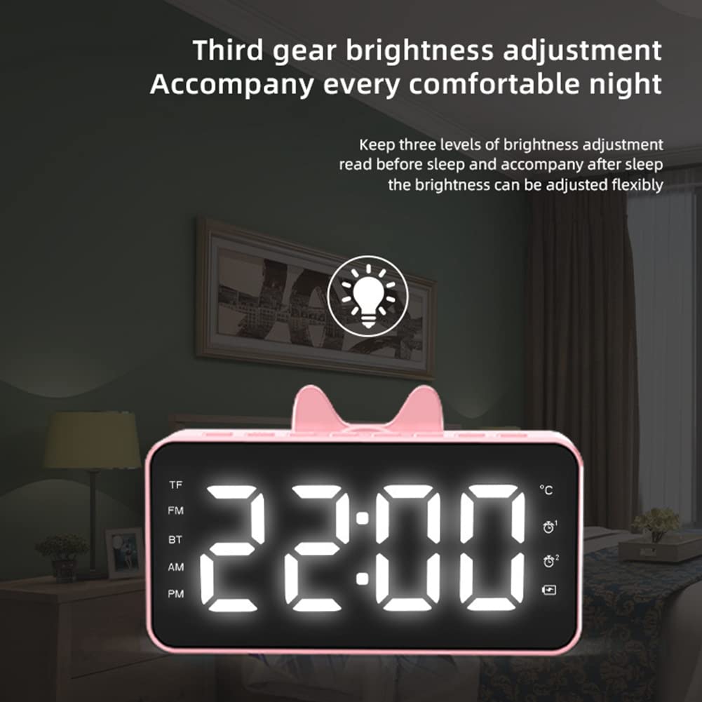 Multi-Function Alarm Clock Radio with USB Charger - Digital Desk Clock for Bedroom, Office & Travel - White | Wake-Up Light, FM Radio, Snooze Function (Perfect for Home, Work & Business Trips)