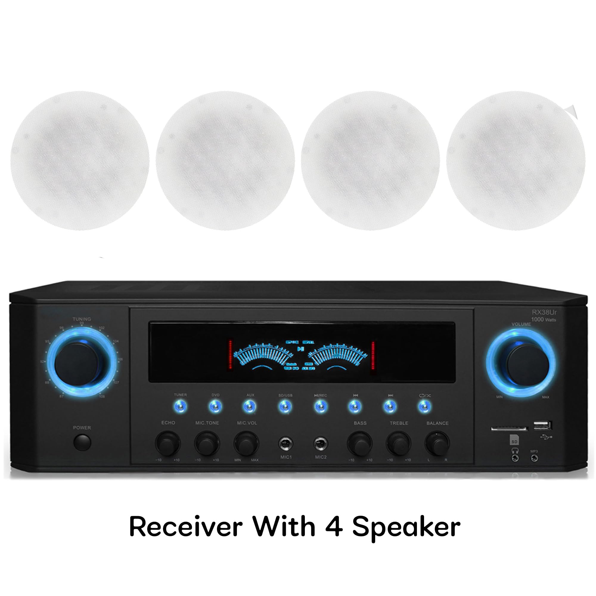Professional 1000W Home Theater System Kit with 4x 5.25