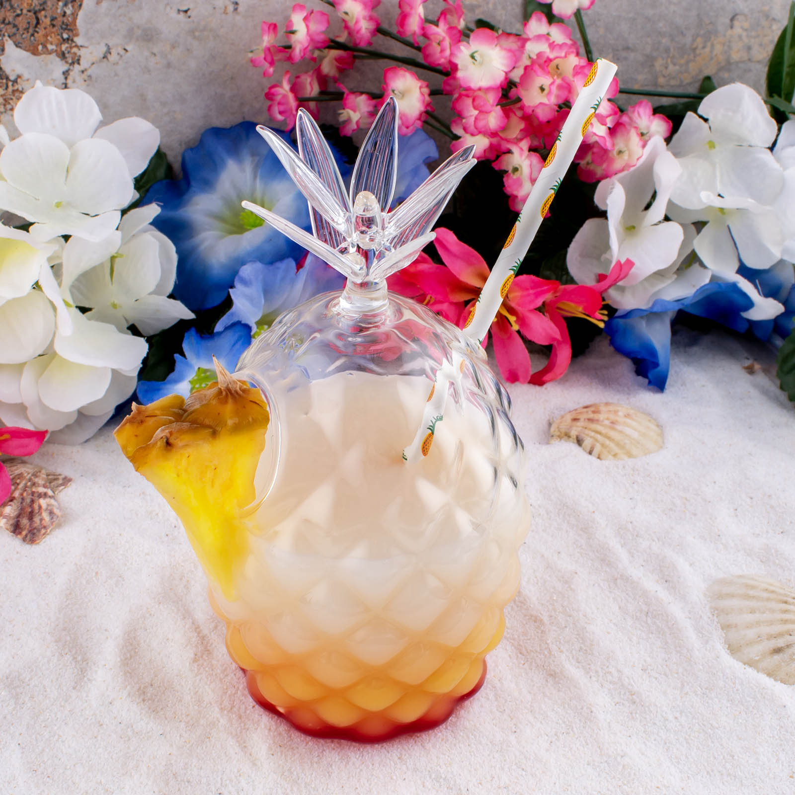 BarConic® 12 oz Glass Pineapple Tumbler - Perfect for Cocktails, Smoothies & Summer Drinks at Home or Parties