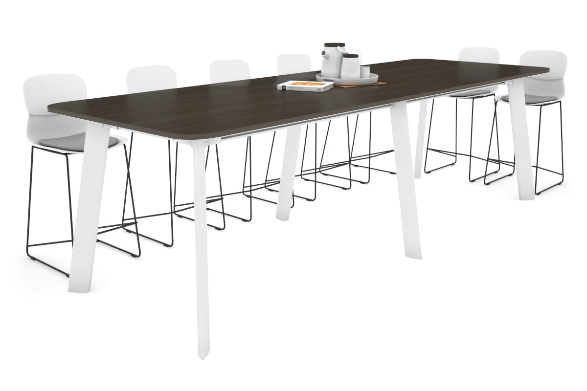 Switch Collaborative Large Counter High Table with Rounded Corners - 3200L x 1100W - Perfect for Office Meetings, Cafes & Co-Working Spaces