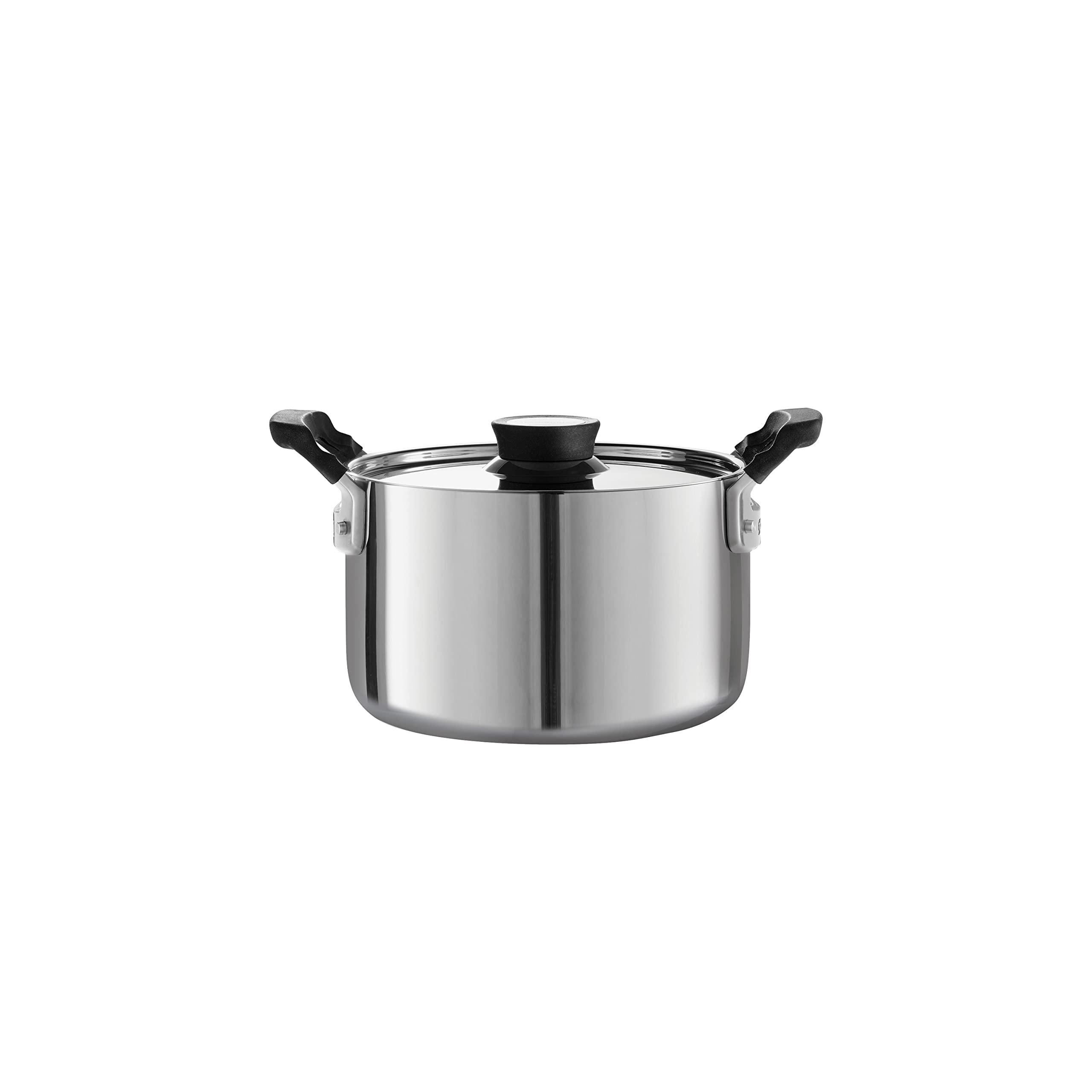 Tramontina 6-Piece Stainless Steel Tri-Ply Clad Cookware Set with Sauce Pan & Stock Pot - 80116/048DS | Nesting Design Saves Space | Perfect for Soups, Stews & Family Cooking