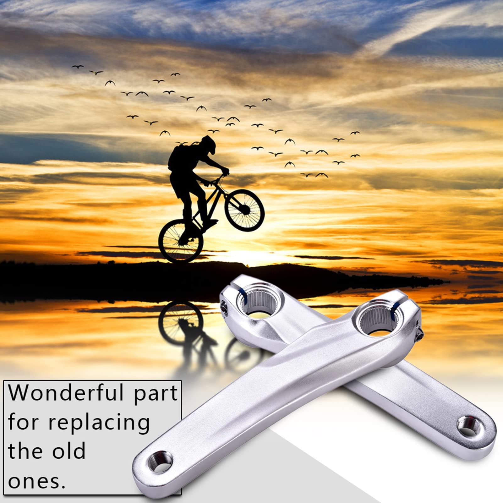 **170mm Aluminum Alloy Bike Crank Arm Set - Left & Right Replacement for Mountain & Road Bikes - Square Hole (Rhombic Hole) - Durable & Lightweight - Perfect for Cycling, Commuting & Off-Road Adventures**