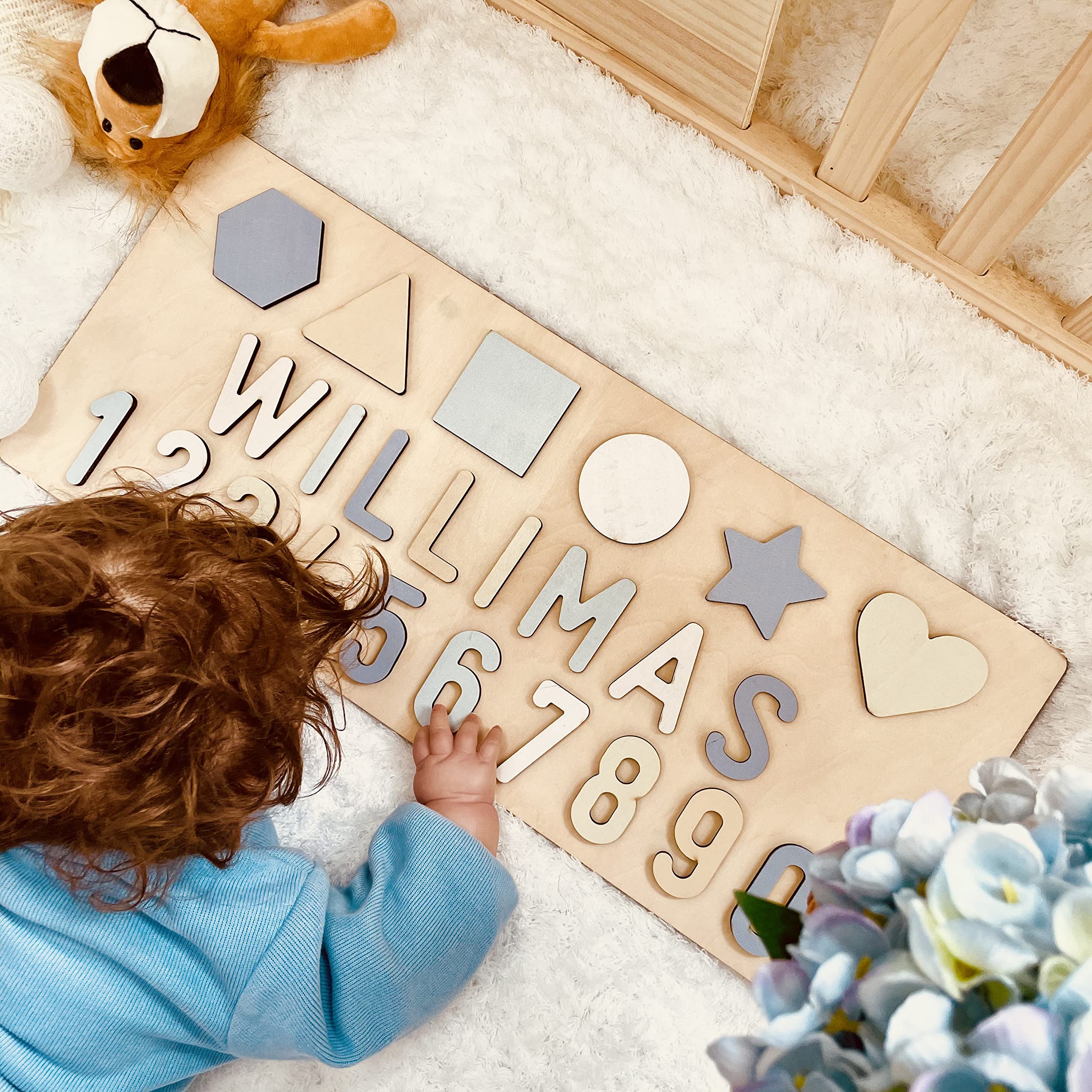 Personalized Kids Name Puzzle - Custom Wooden Name Puzzle for Toddlers - Educational Learning Toy for Boys & Girls - Unique Baby Shower Gift & Birthday Present - Perfect for Nursery Decor & Early Childhood Development