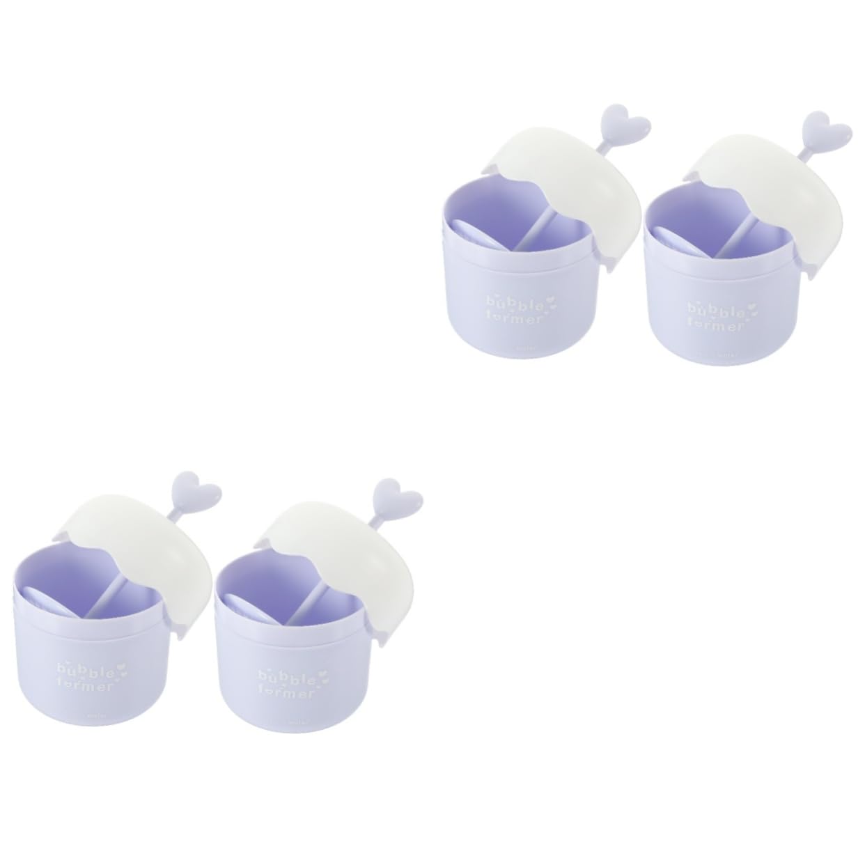 Minkissy 4-Pack Portable Bubble Foam Maker Machine - Marshmallow Cream Face Wash & Cleanser for Kids, Spa, Bath Time Fun - Bubble Whip Maker for Parties & Skincare