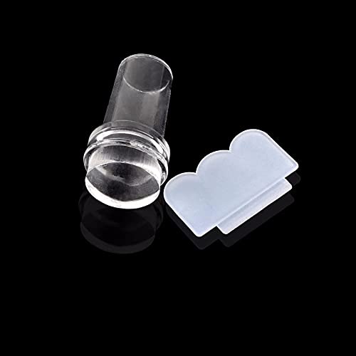 Guillala Nail Art Silicone Stamper Set - French Smile Line Tool with Single Head & Scrapers for DIY Manicure - Perfect for Women & Girls at Home/Salon (Transparent) - Great for Nail Polish Stamping, French Tips & Creative Nail Designs