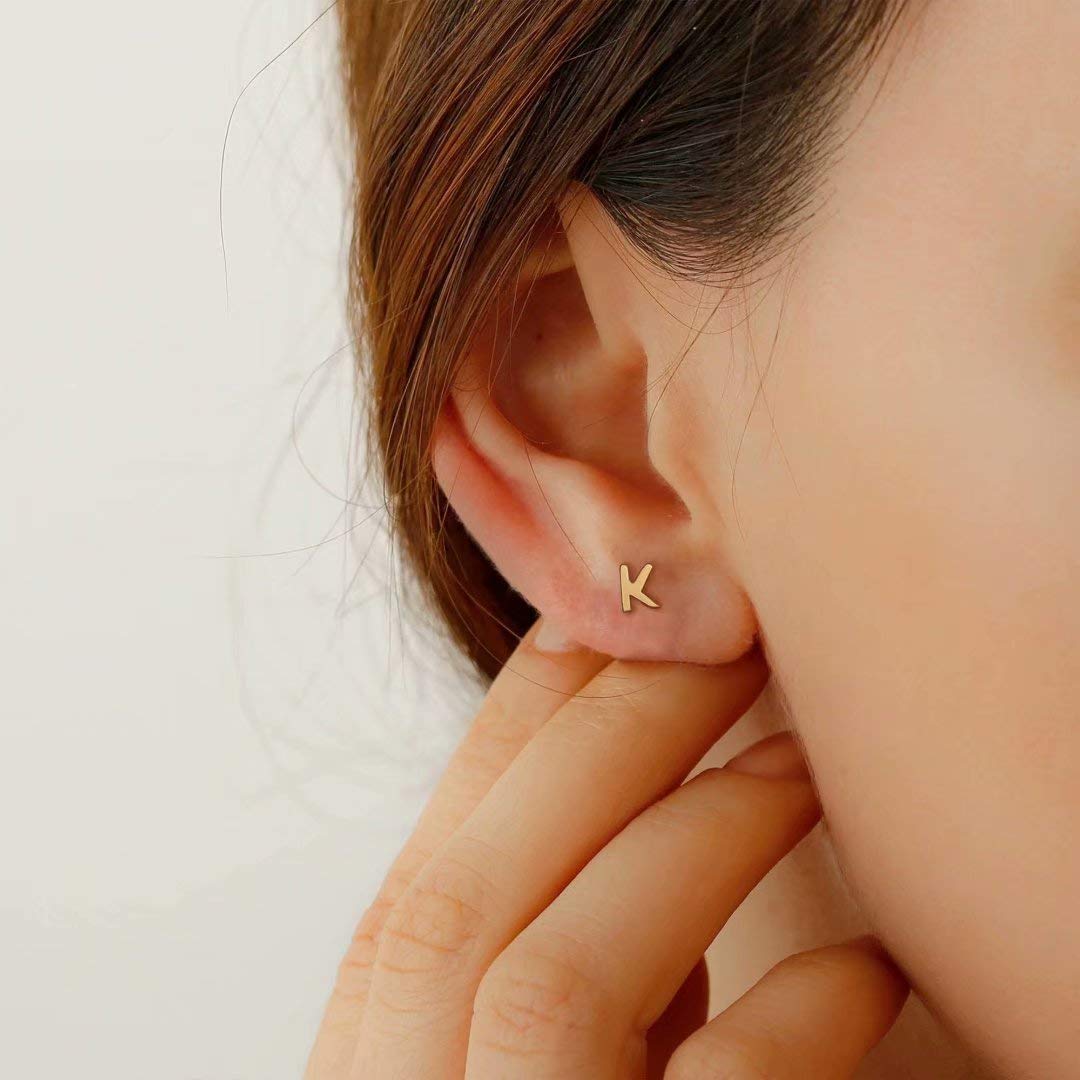 925 Sterling Silver Initial Stud Earrings for Women - Hypoallergenic Small Letter Earrings, Dainty Minimalist Jewelry Gift for Her - Perfect for Everyday Wear, Date Nights & Special Occasions