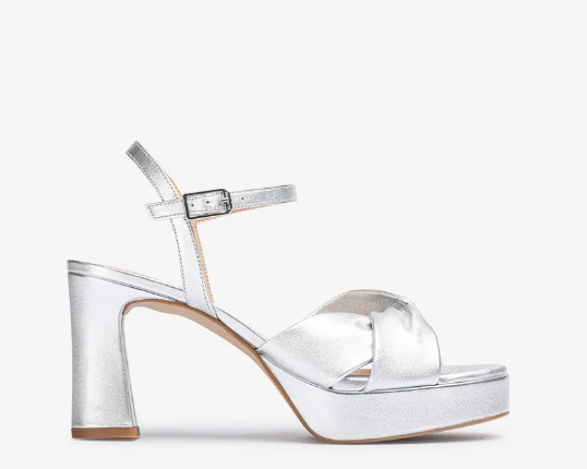 UNISA Onoa Silver Platform Sandal - Women's Comfortable High Heel Sandals for Summer, Beach, and Party Wear
