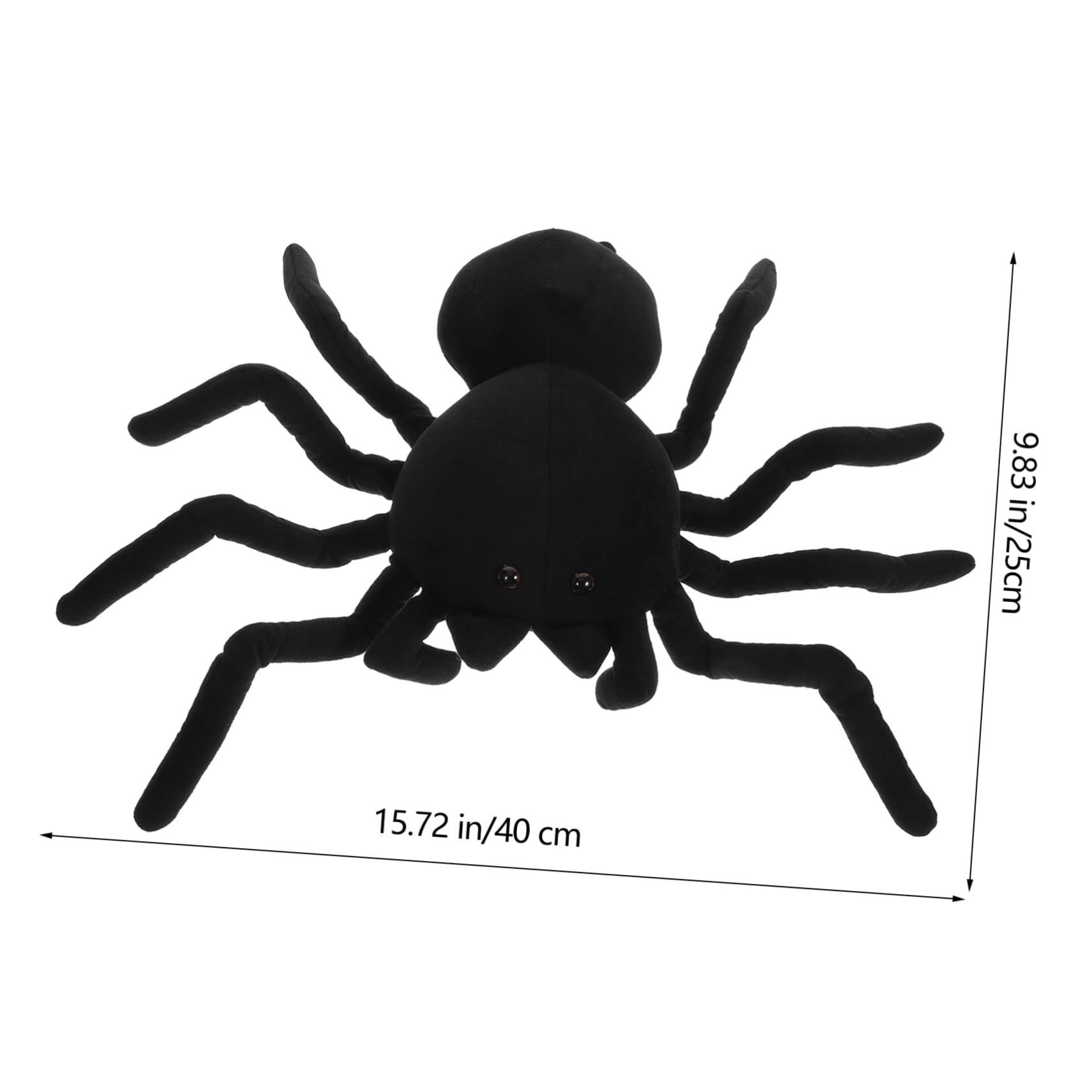Toyvian Black Spider Plush Pillow - Realistic Simulation Ghost Spider, Large Jumping Spider Stuffed Toy for Halloween Decor, Kids Room, and Themed Parties