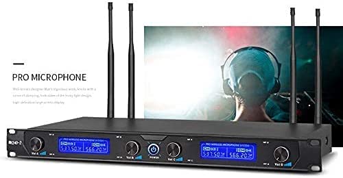 MicrocKing Professional UHF Wireless Microphone System - 2 Handheld Mics & 2 Lavalier Bodypacks, Metal Construction, Fixed Frequency, Long Range (300ft) - Perfect for Karaoke, Parties, Weddings, Concerts, Church Events & Public Speaking