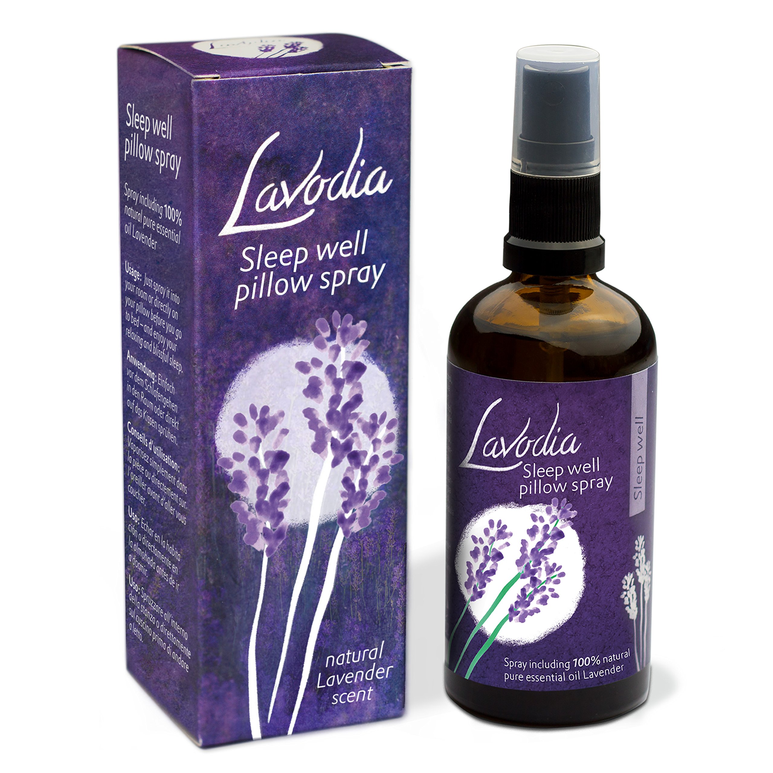 Lavodia Lavender Mist Pillow Spray - 100% Pure Natural Lavender Essential Oil for Stress Relief & Better Sleep | Relaxing Aromatherapy for Bedtime, Meditation & Yoga