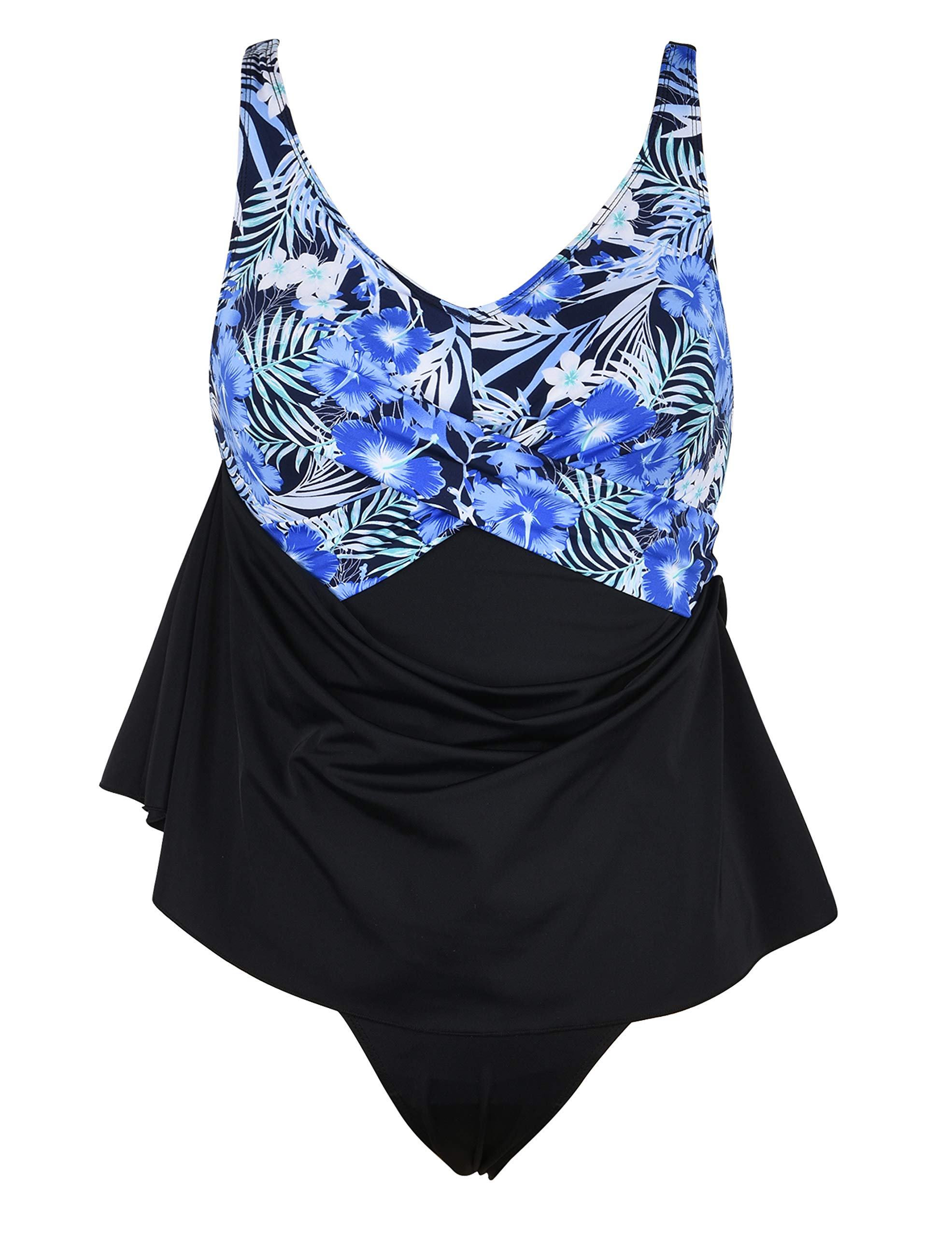 **Septangle One Piece Swim Dress for Women - Plus Size V Neck Tummy Control Swimwear | Bathing Suits for Beach, Pool & Vacation**