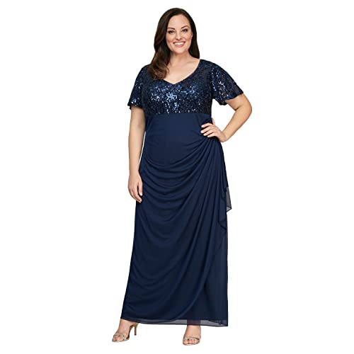Navy Flutter Sleeve Plus