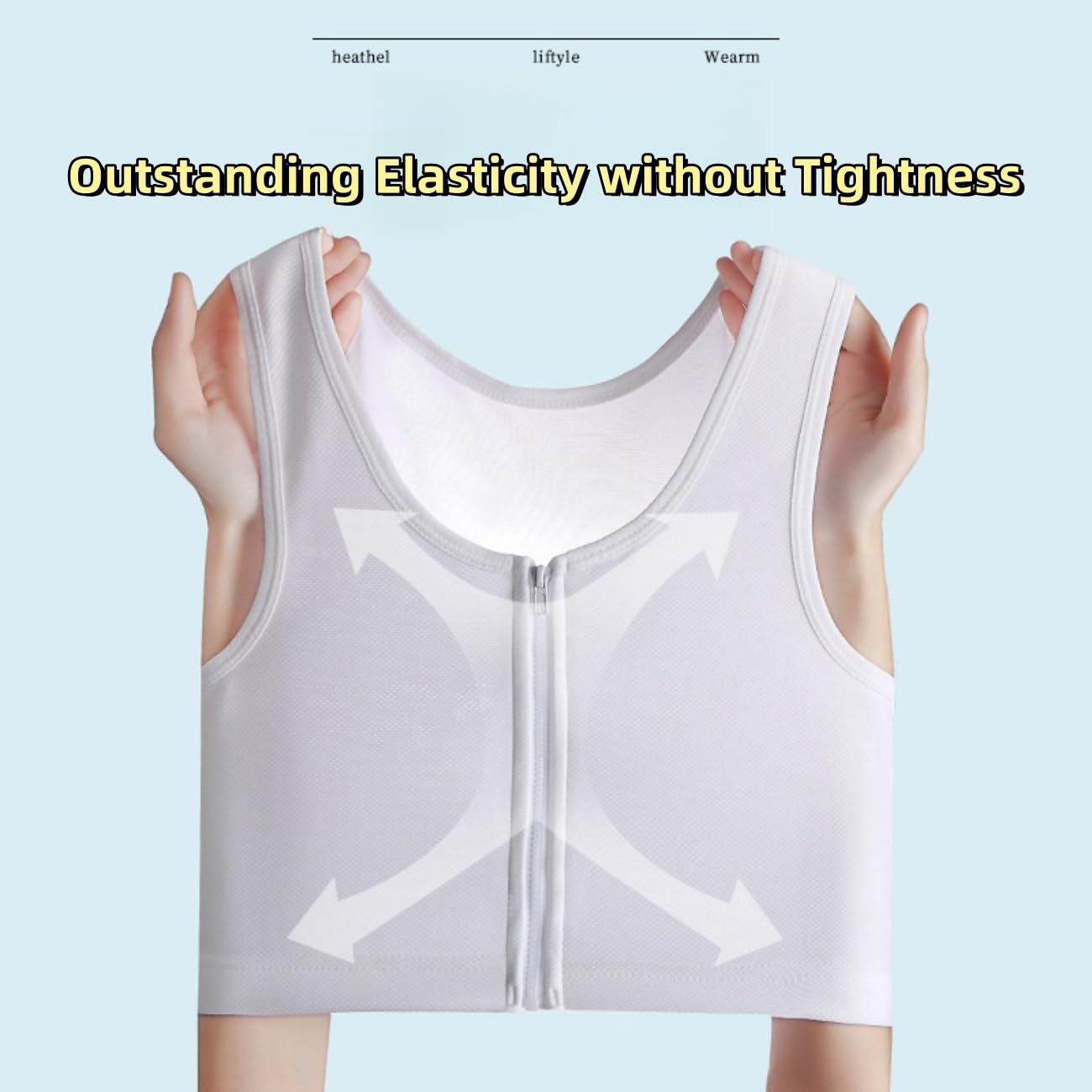 Breathable Mesh Zipper Chest Binder for Tomboy & FTM - Adjustable Side Hook Design | Perfect for Summer, Workouts & Everyday Comfort
