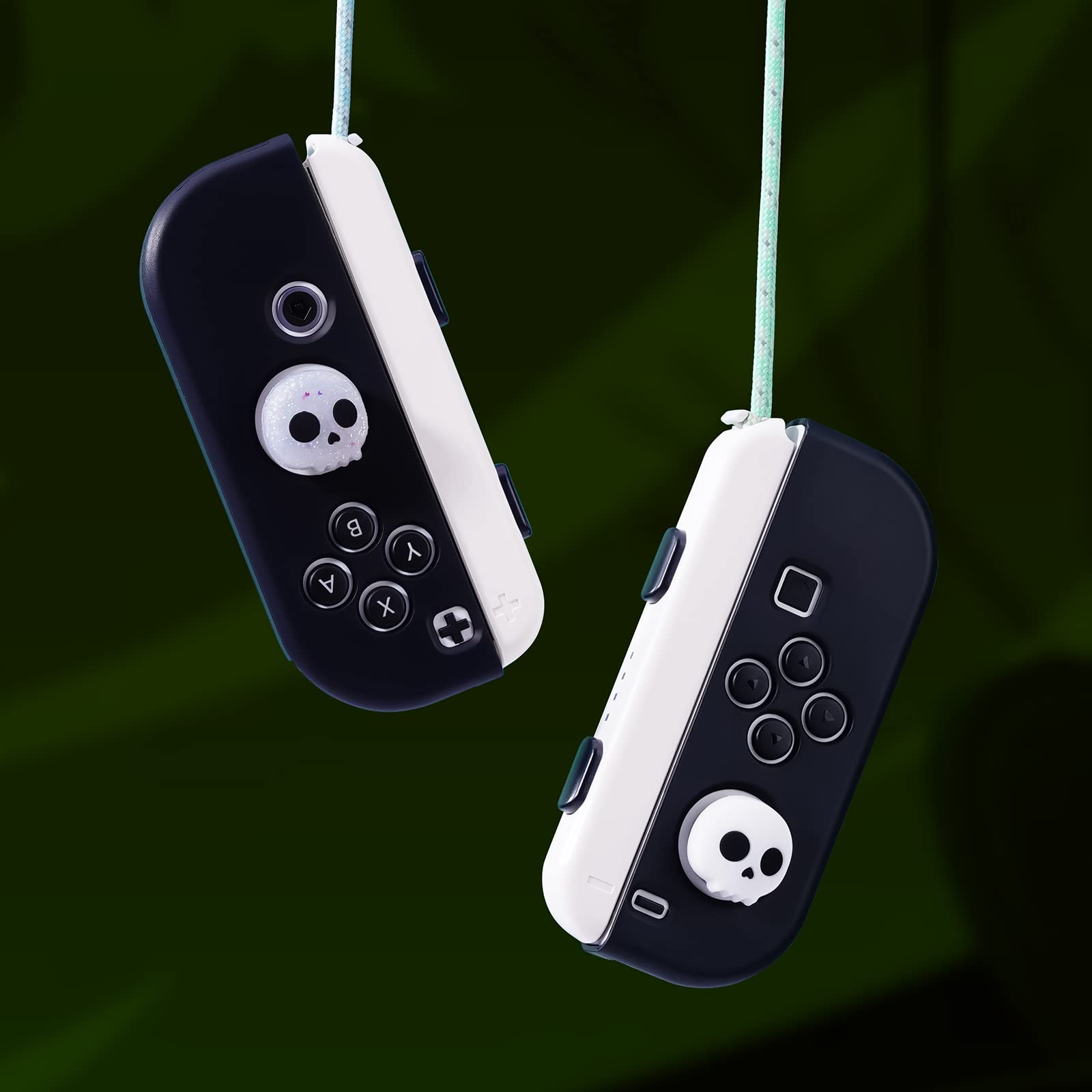 Premium Silicone Analog Stick Caps for Nintendo Switch Joy-Con - 4Pcs Kit Compatible with Switch/Switch OLED/Switch Lite - Skull Design for Enhanced Grip & Protection - Perfect for Gaming, Travel & Long Play Sessions
