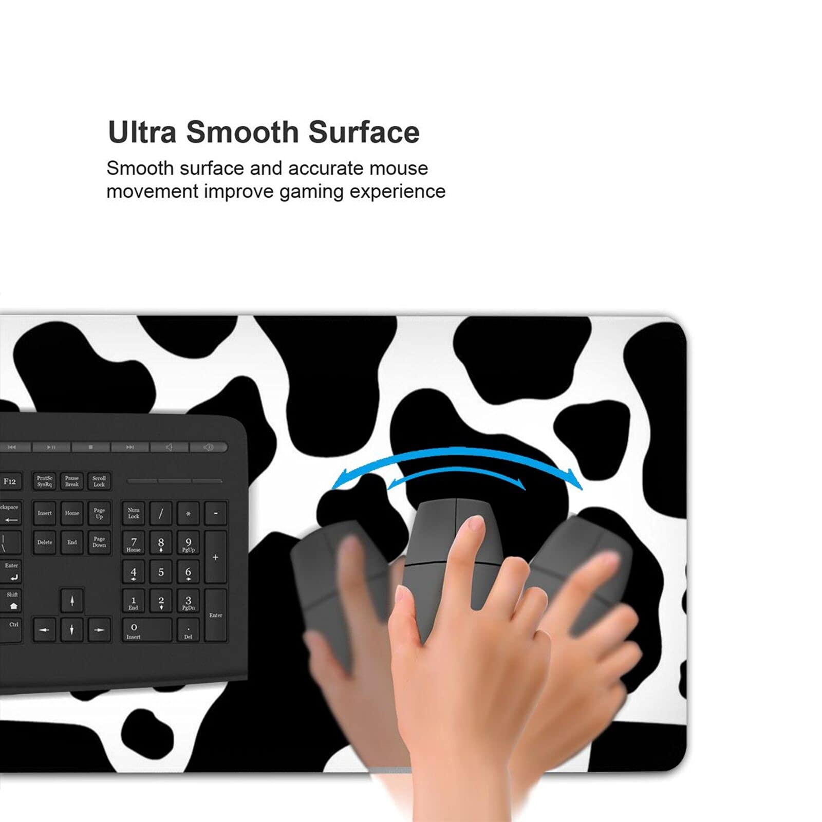 Cow Print Gaming Mouse Pad - Extra Large Extended Mouse Mat for PC, Laptop & Keyboard | Non-Slip Desk Pad for Home Office & Gaming Setup | Perfect for Work, Gaming & Computer Accessories Decor