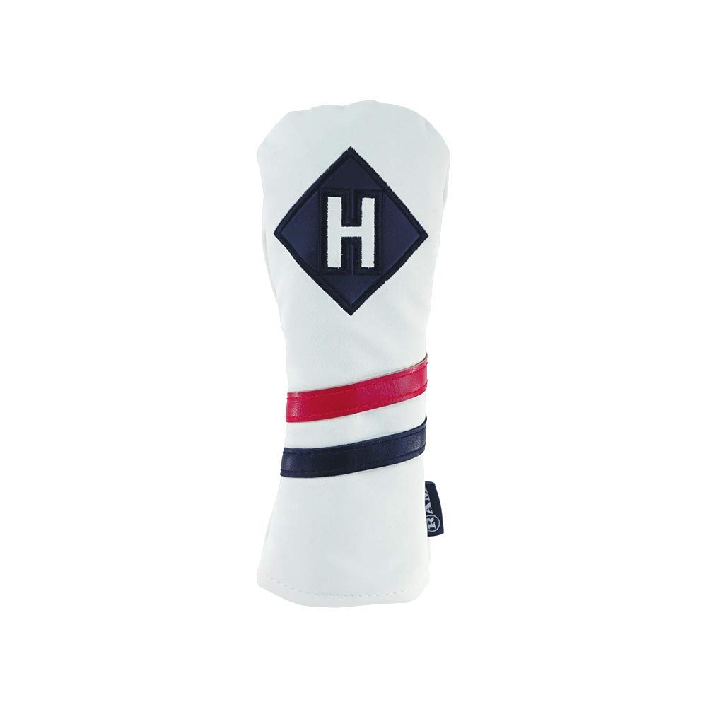 Ram Golf Premium Vintage Style PU Leather Headcovers - Retro White for Irons, Woods, and Drivers - Perfect for Classic Golf Enthusiasts and On-Course Style