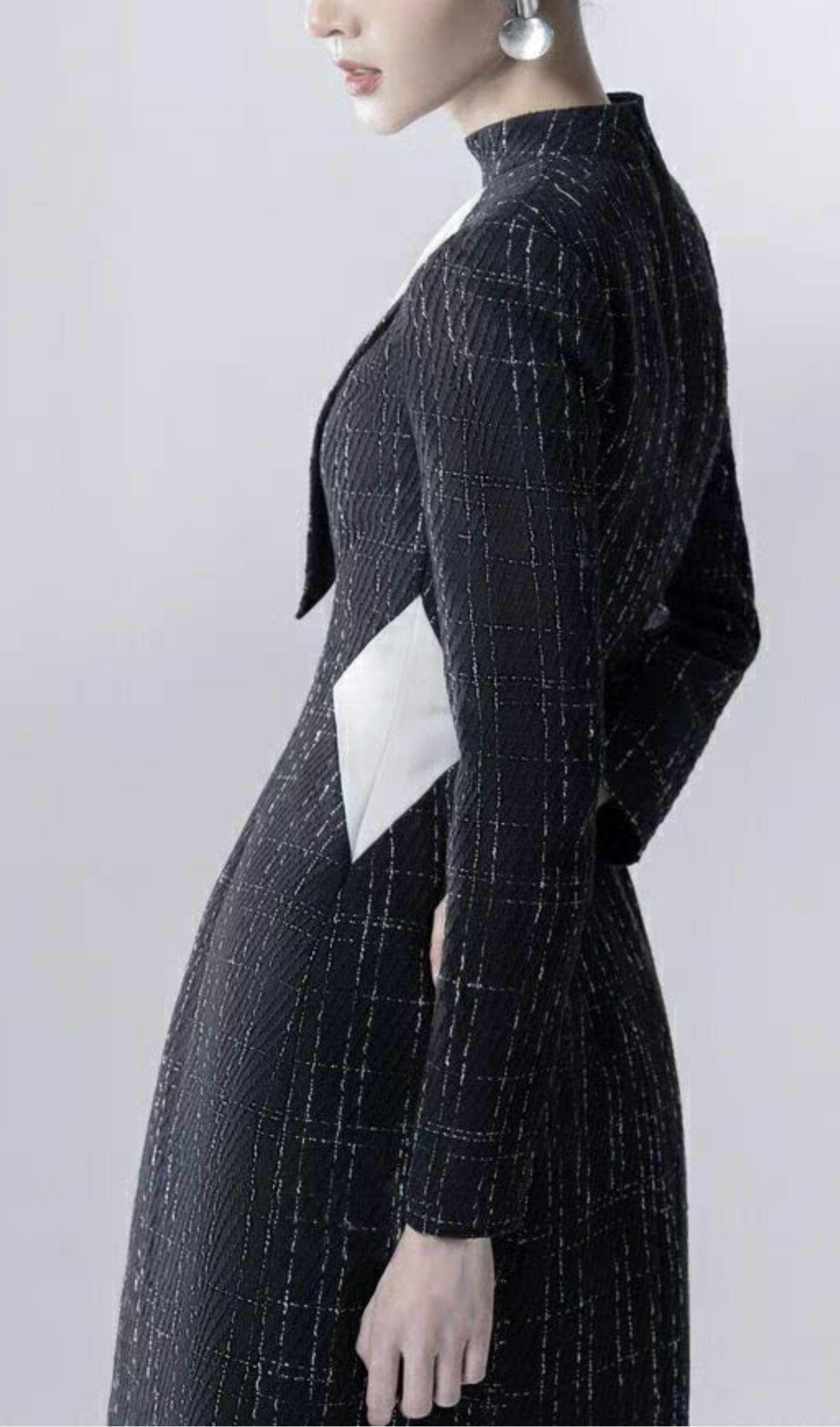 Elegant Black Halter V-Neck A-Line Jacket Dress for Women - Perfect for Office, Cocktail Parties & Evening Events