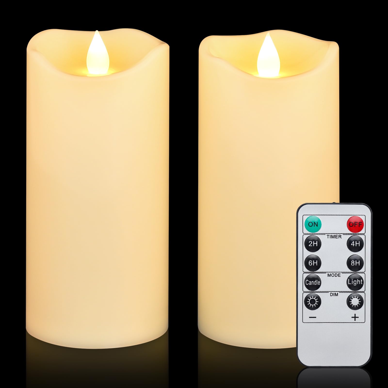 Aignis 2-Pack Flameless LED Candles with Remote & Timer - Battery Operated Electric Candles for Home Decor, Weddings, Holidays (2.95
