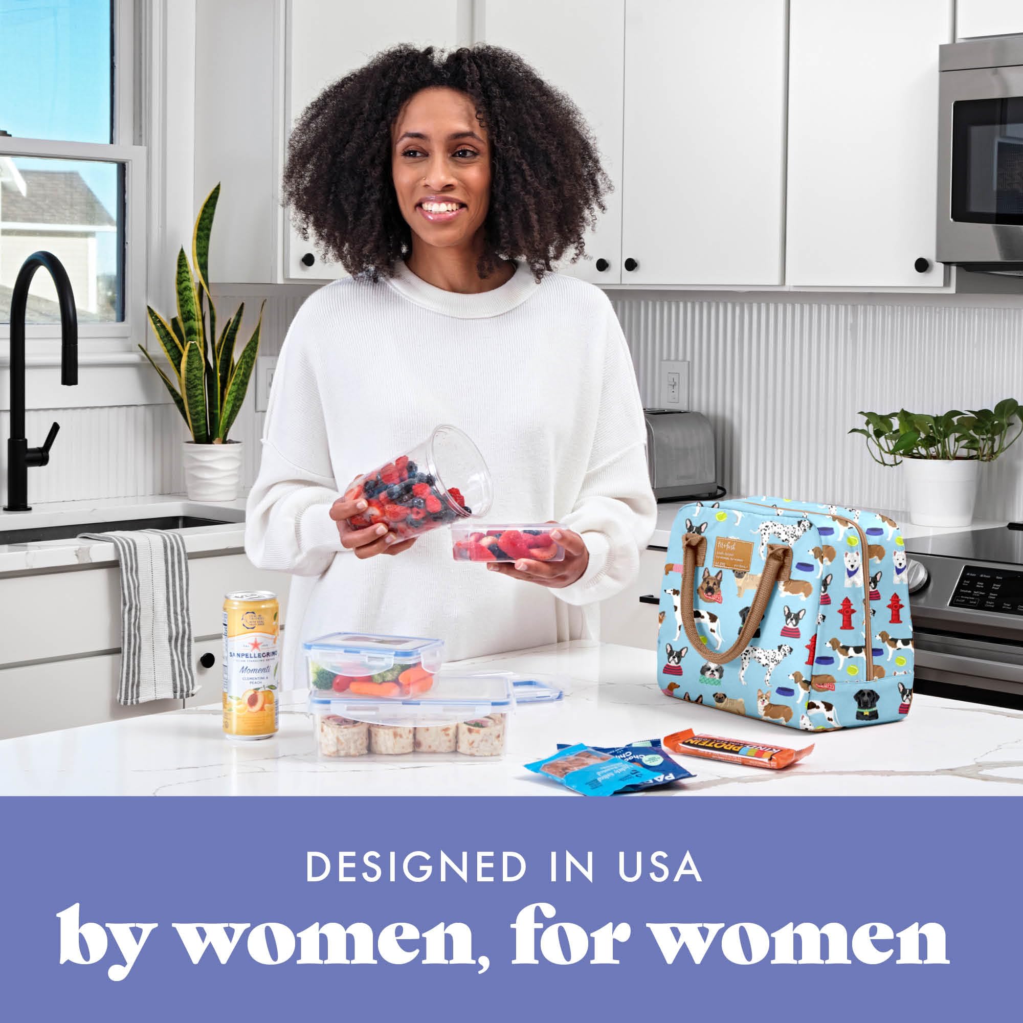 Fit & Fresh Insulated Lunch Bag for Women - Leakproof & Stain-Resistant Large Lunch Box with Containers & Zipper Closure - Perfect for Work, Office, School & Picnics - Bloomington Design