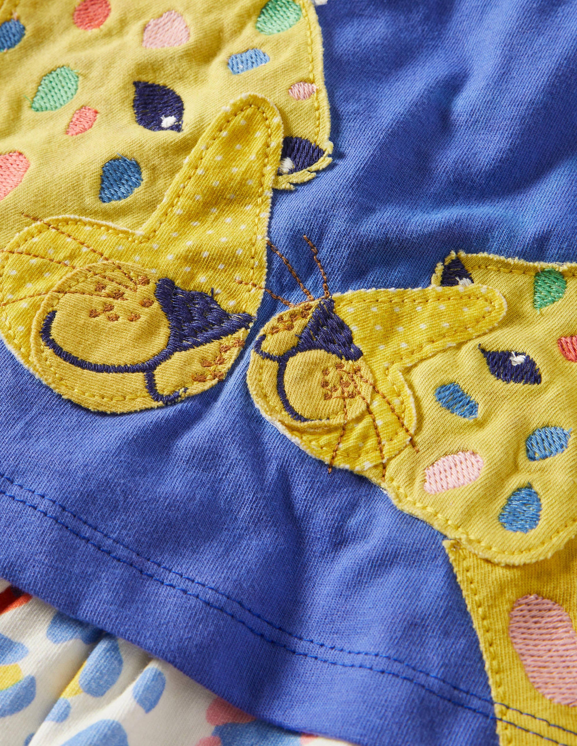 Big Appliqué Romper - Bluebell & Multi Leopard Print Baby Jumpsuit | Perfect for Photoshoots, Playdates & Special Occasions