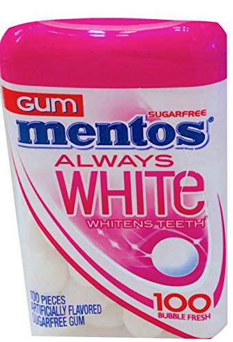 Sugar-Free Mentos Chewing Gum for Teeth Whitening - Peppermint & Bubble Fresh Flavors (Pack of 1) | Fresh Breath Solution for Work, School & Travel