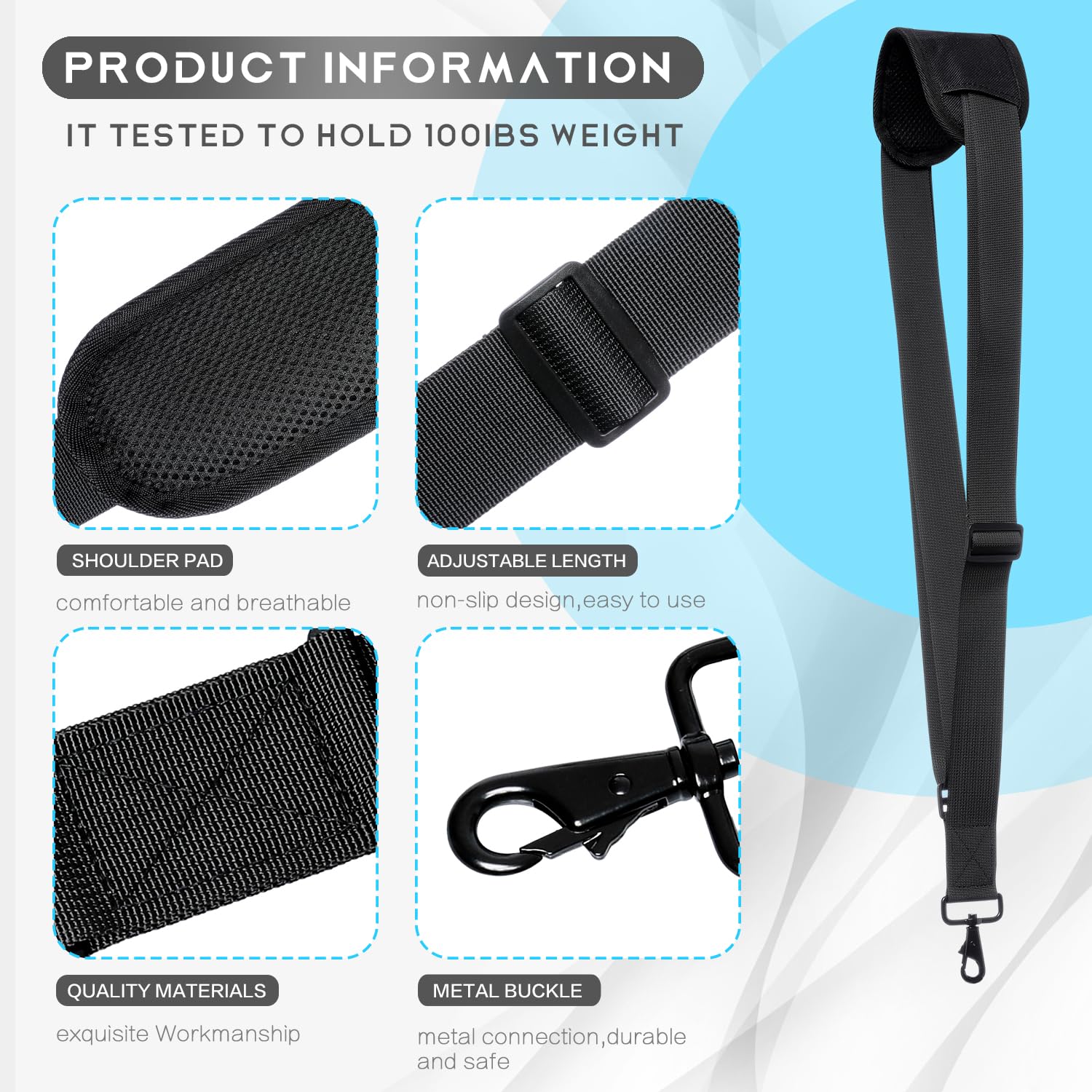 Universal Weed Eater Shoulder Strap - Compatible with EGO String Trimmer & Leaf Blower - Durable & Adjustable Trimmer Harness for Landscaping & Yard Work