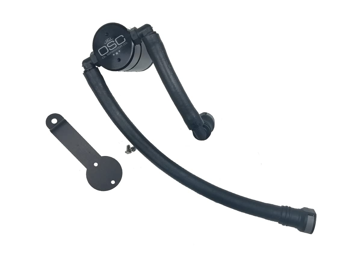 J&L Oil Separator - 3.0L Passenger Side Oil Catch Can for 2005-2010 Ford Mustang V6 (Black) | Engine Protection & Performance Upgrade | Perfect for Street Racing & Daily Driving